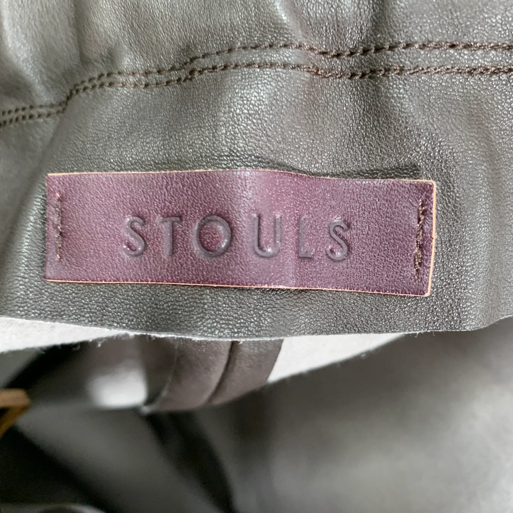 STOULS Size XL Brown Lambskin Leather Elastic Waistband Dress Pants - Image 3