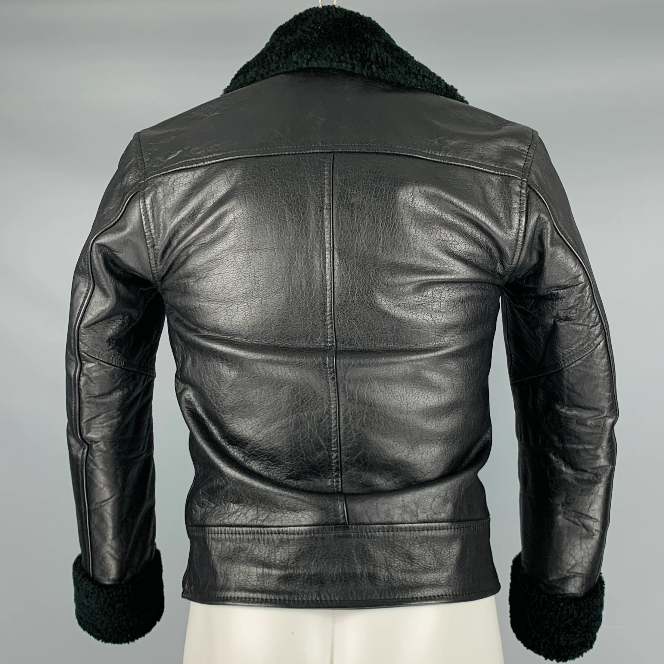 STRAIGHT TO HELL Size 36 Black Leather Motorcycle Jacket - Image 4