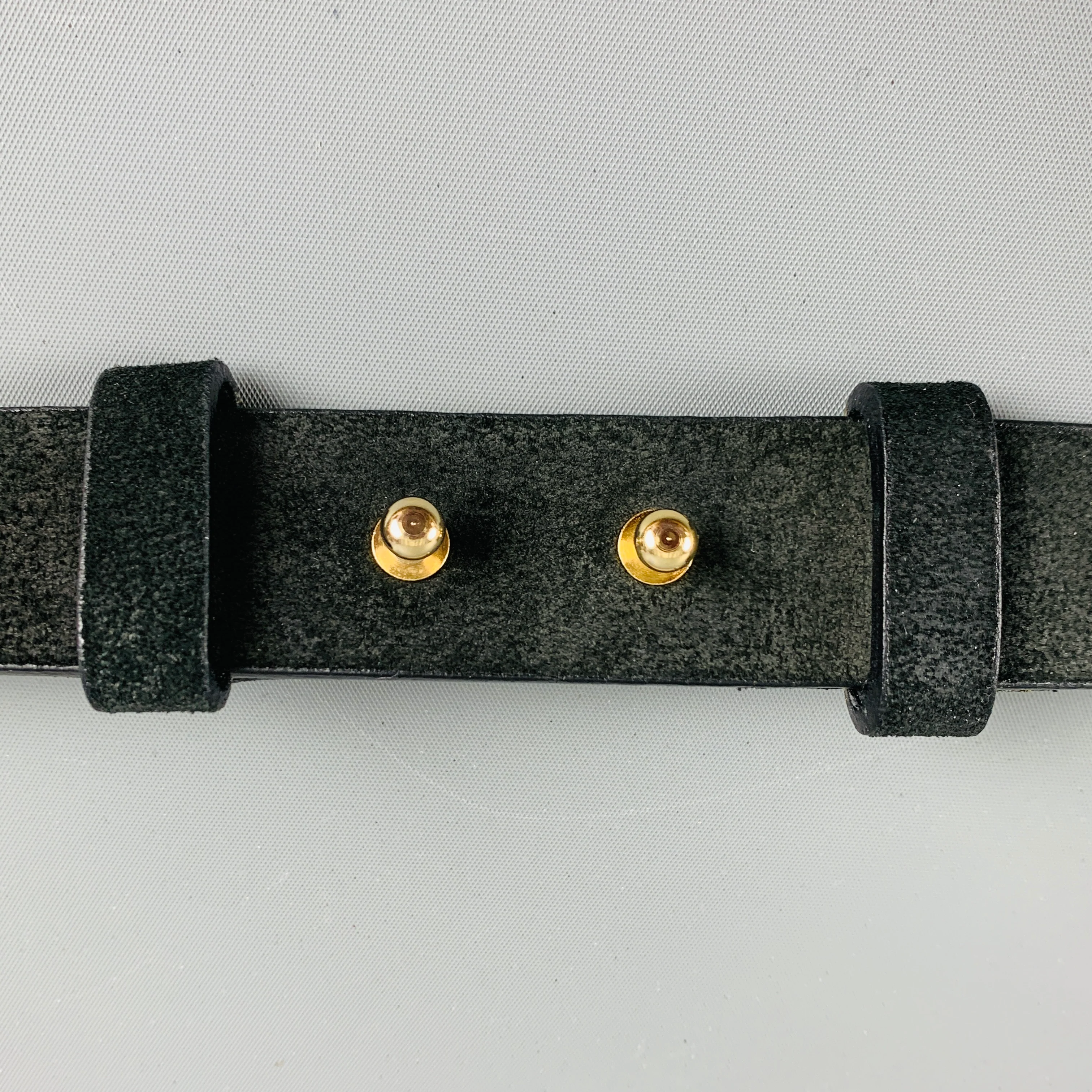 STREETS AHEAD Waist Size L Black Gold Suede Belt - Image 7