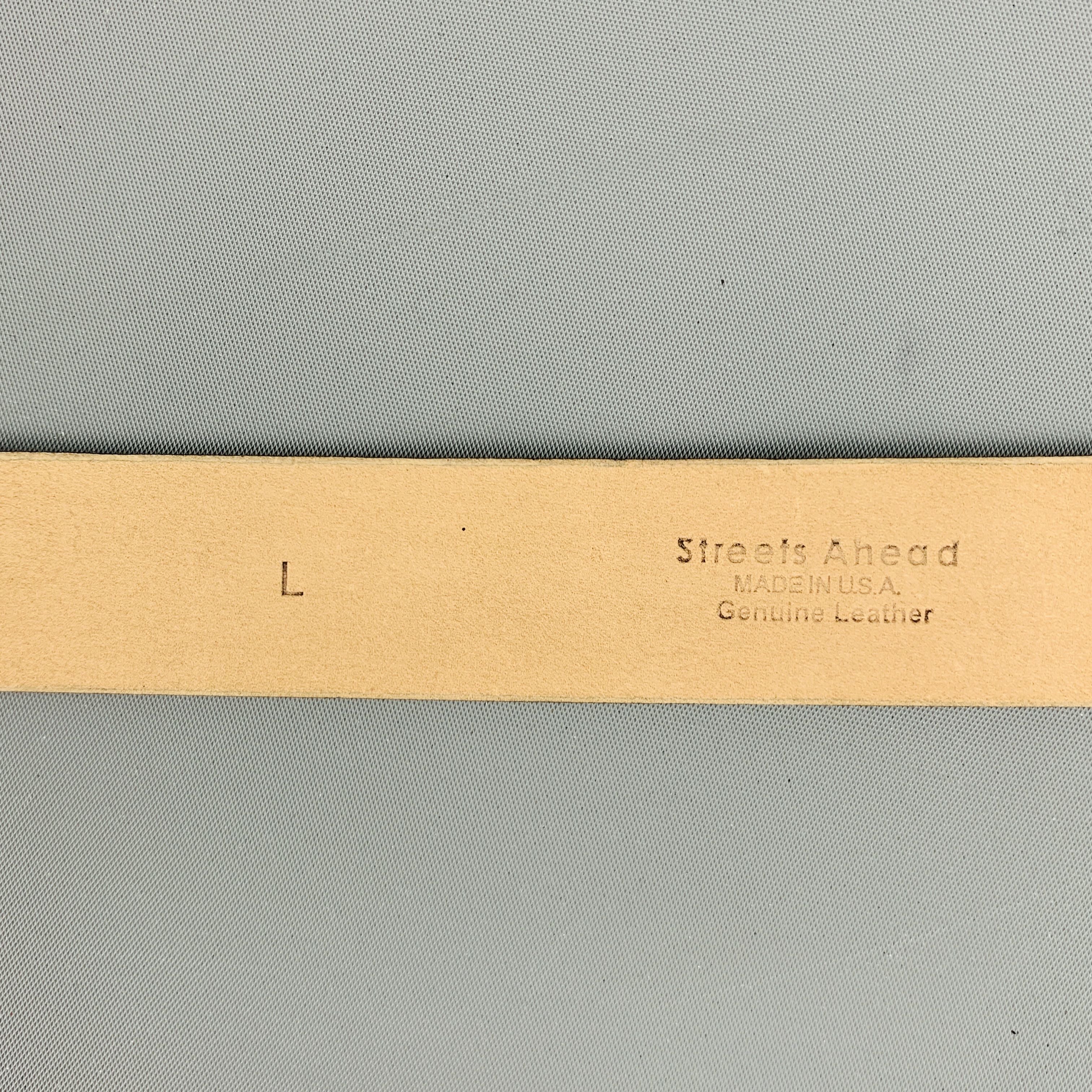STREETS AHEAD Waist Size L Black Gold Suede Belt - Image 8
