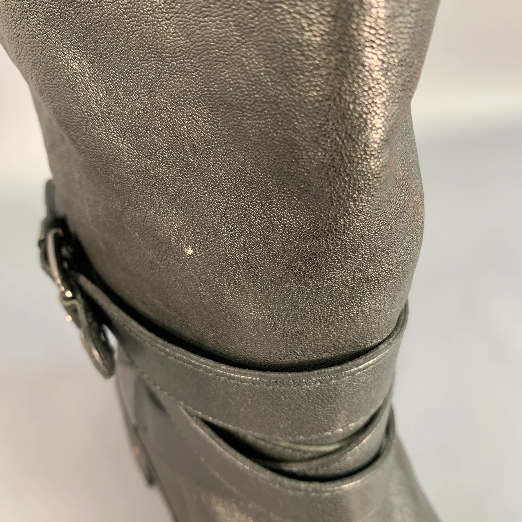 STUART WEITZMAN Size 7.5 Black Leather Wrap Around Pull On Boots - Image 9