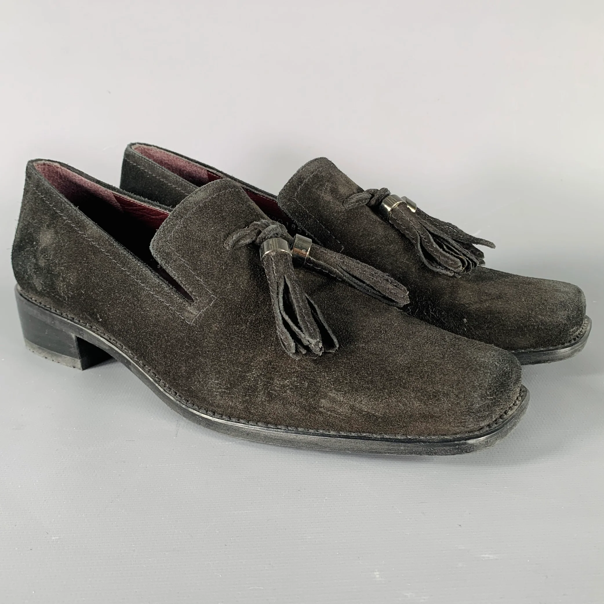 STUART WEITZMAN Size 8.5 Black Suede Tassels Loafer Pumps