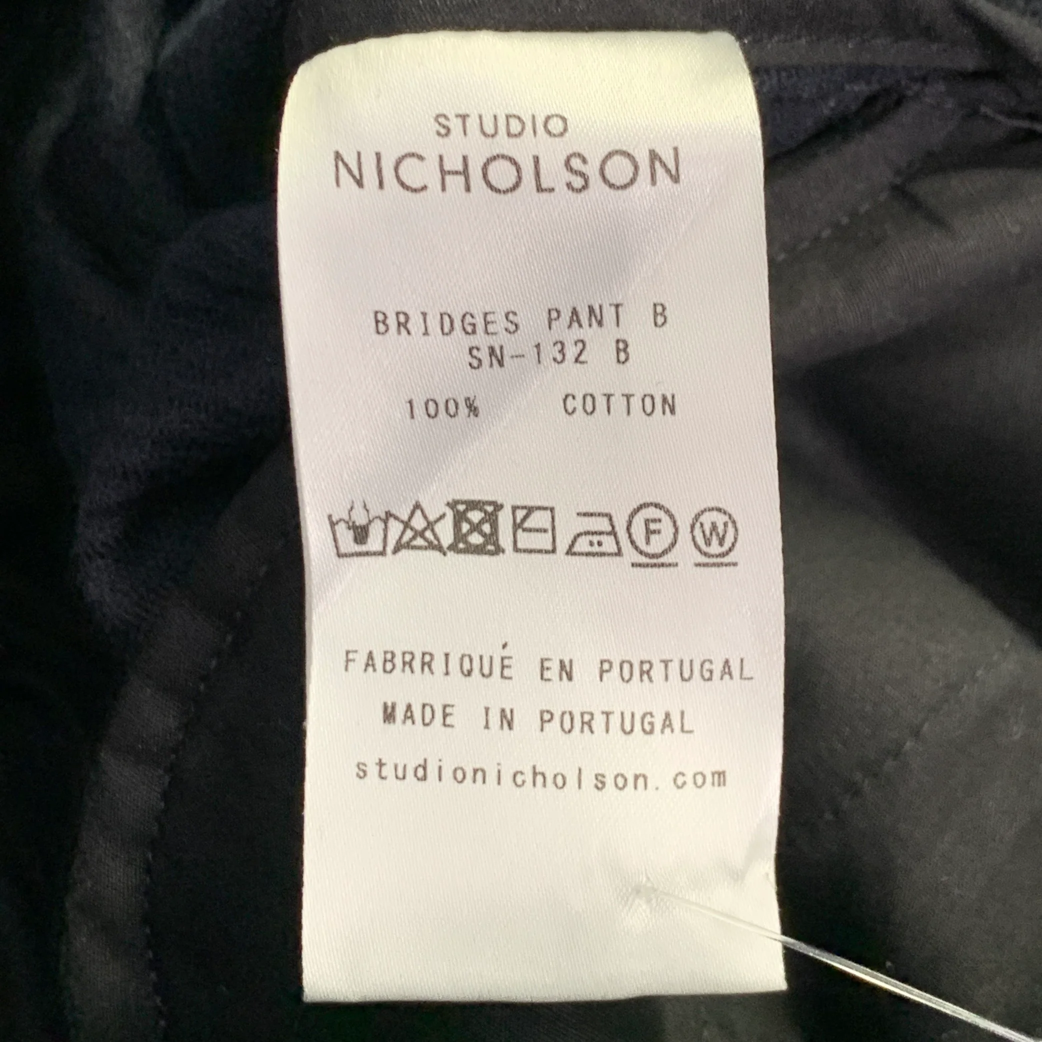 STUDIO NICHOLSON Size 34 Bridges Navy Corduroy Cotton Pleated Casual Pants - Image 5