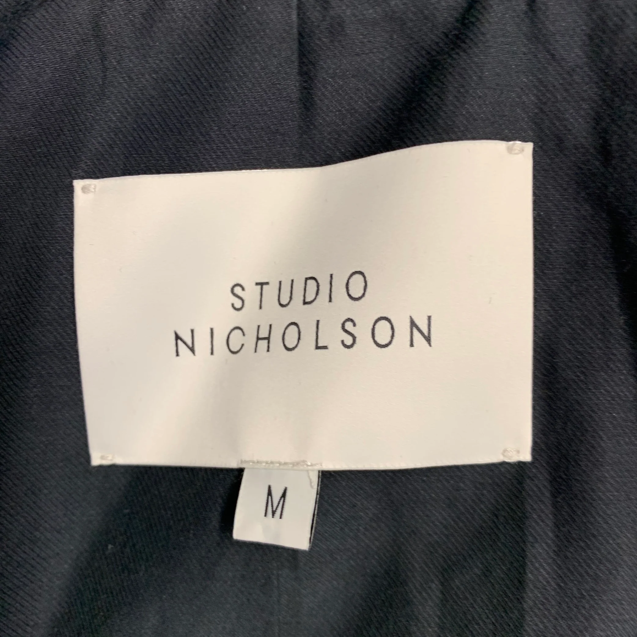 STUDIO NICHOLSON Size M Navy Wool Polyester Double Breasted Jacket - Image 4