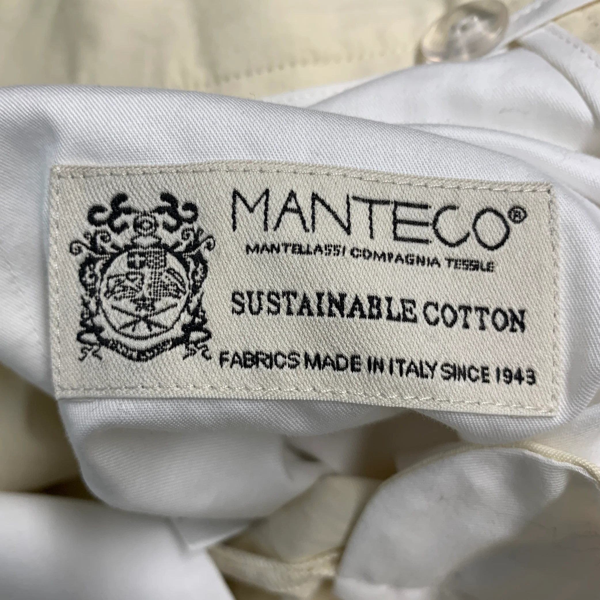 STUDIO NICHOLSON Size S Cream Cotton Blend Pleated Dress Pants - Image 4