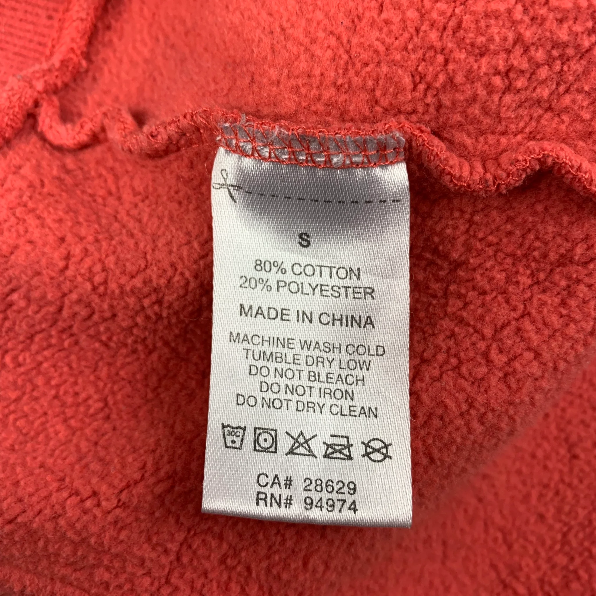 STUSSY x DSM x CDG Size S Peach Graphic Cotton Hooded Sweatshirt - Image 4