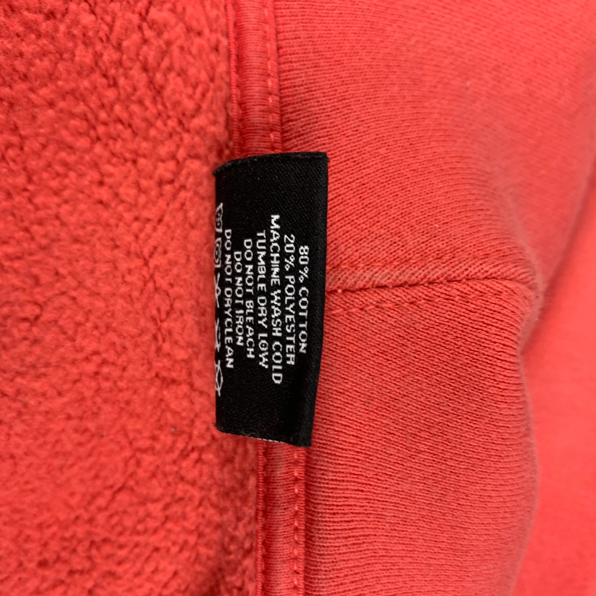 STUSSY x DSM x CDG Size S Peach Graphic Cotton Hooded Sweatshirt - Image 5