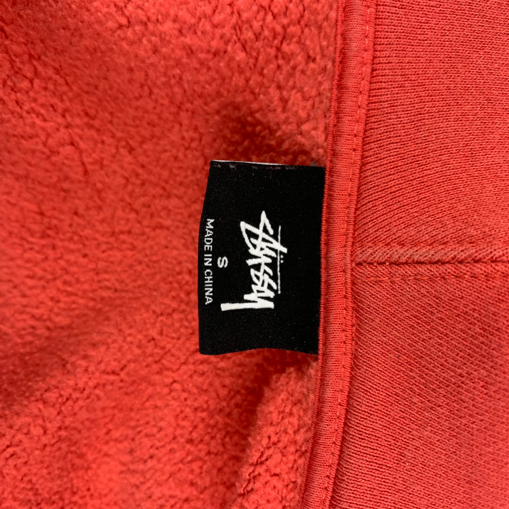 STUSSY x DSM x CDG Size S Peach Graphic Cotton Hooded Sweatshirt - Image 6