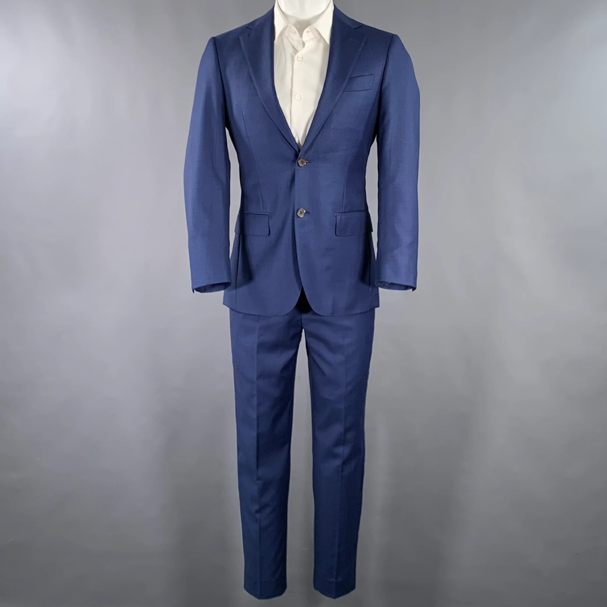 SUIT SUPPLY Size 34 Blue Wool Single Breasted Suit - Image 2