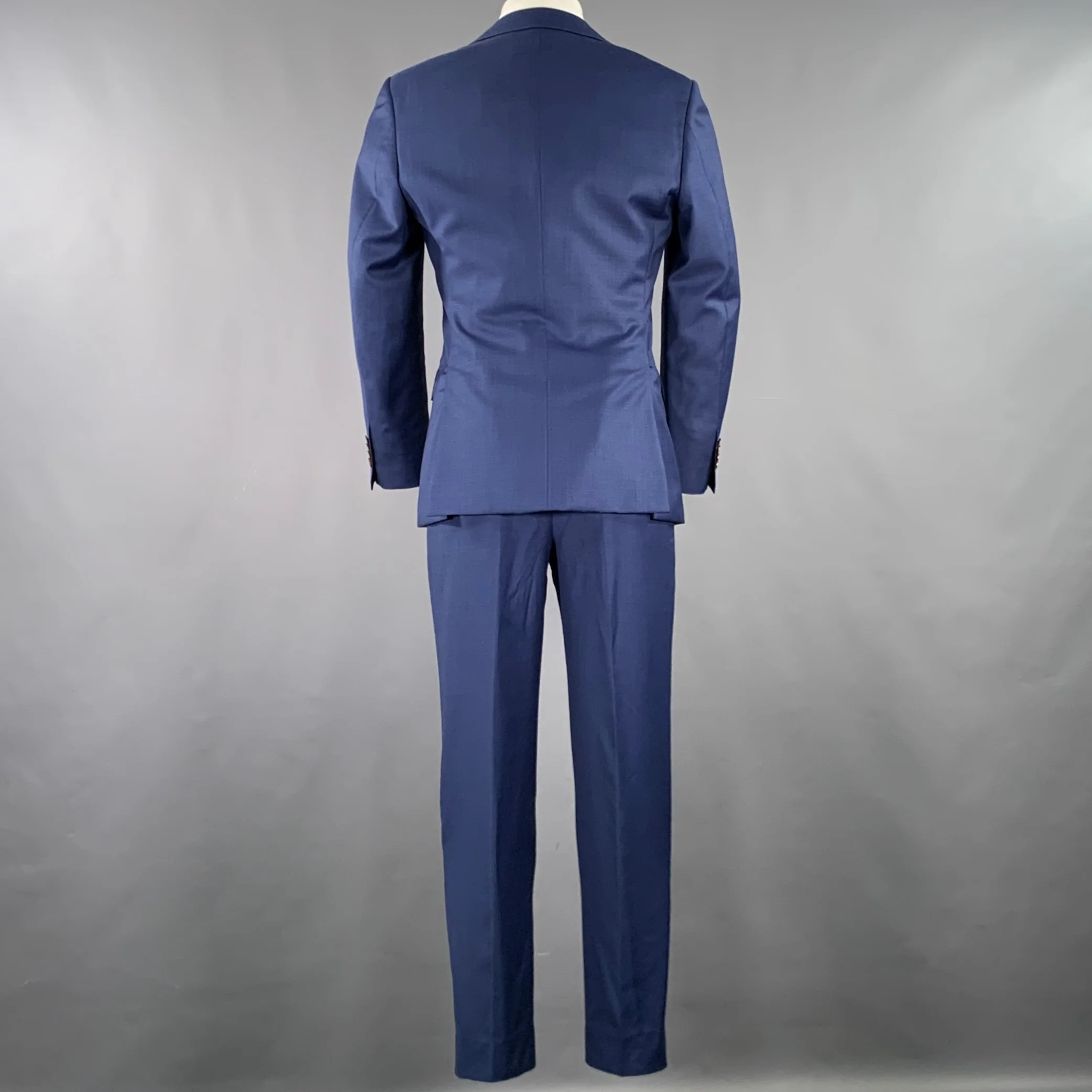 SUIT SUPPLY Size 34 Blue Wool Single Breasted Suit - Image 3
