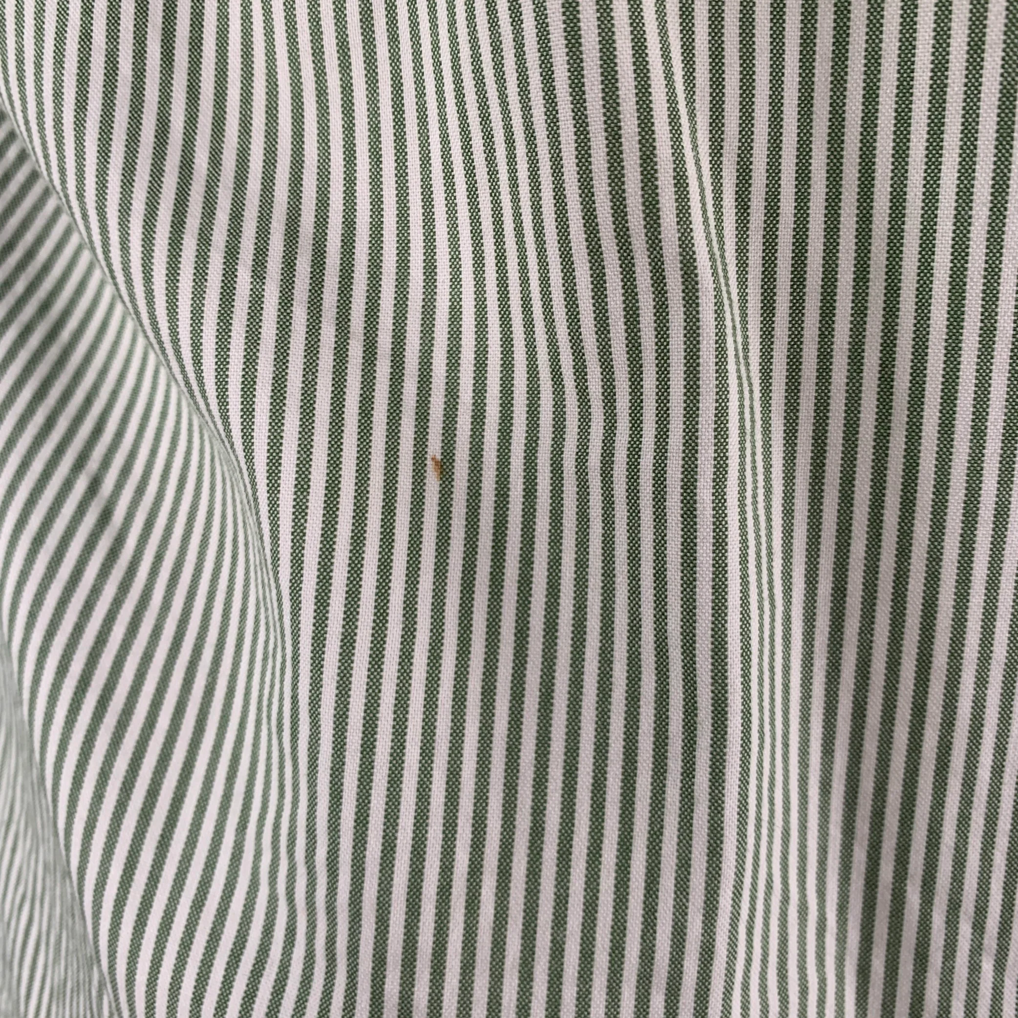SUIT SUPPLY Size 40 Green White Stripe Cotton Spread Collar Long Sleeve Shirt - Image 5