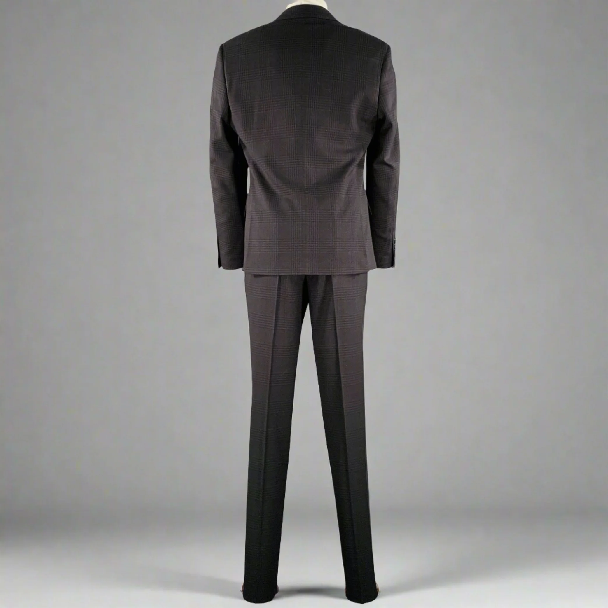 SUITOR Size 40 Black Charcoal Glenplaid Polyester Blend Suit - Image 5