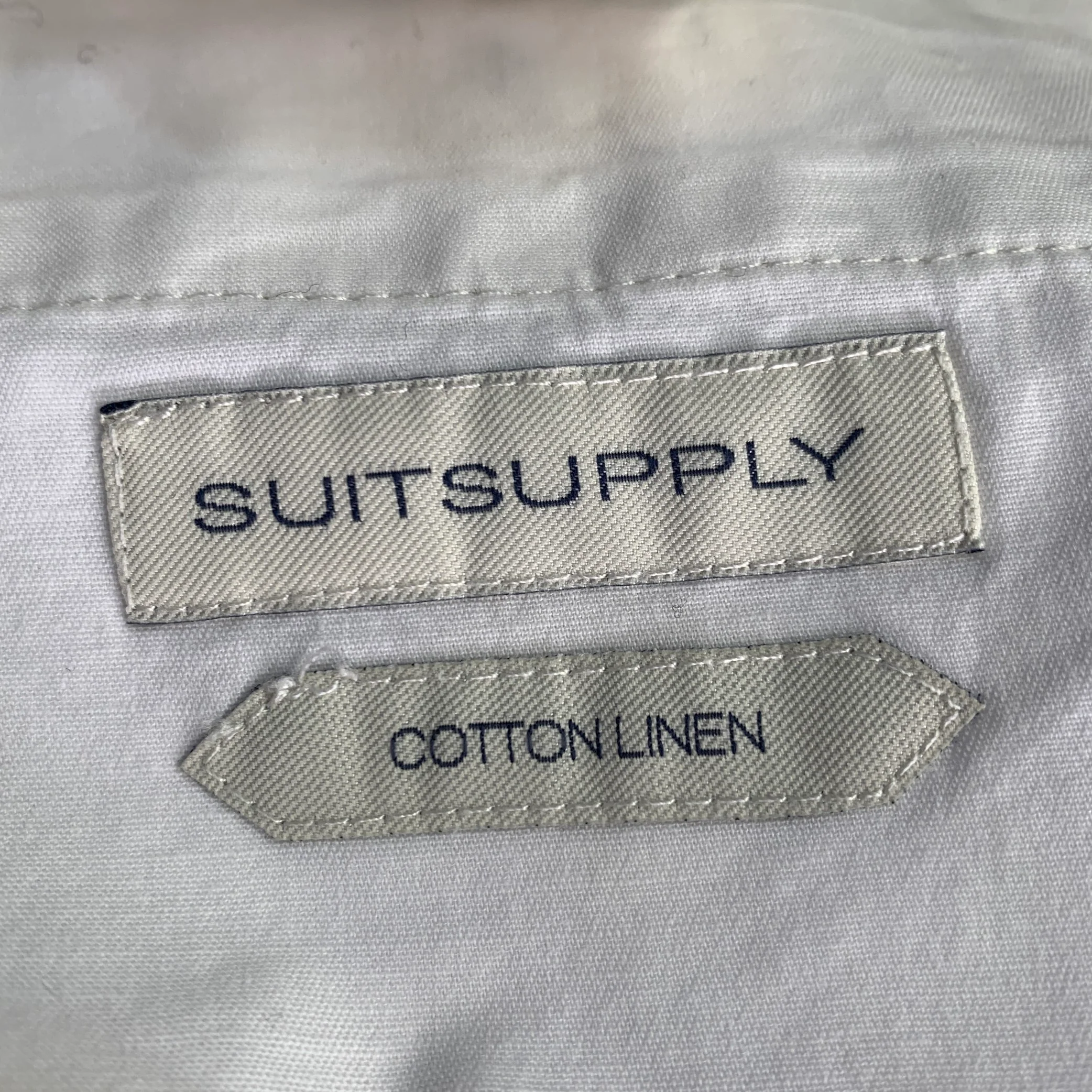 SUITSUPPLY Size 30 White Cotton Linen Drawstring Casual Pants - Image 4
