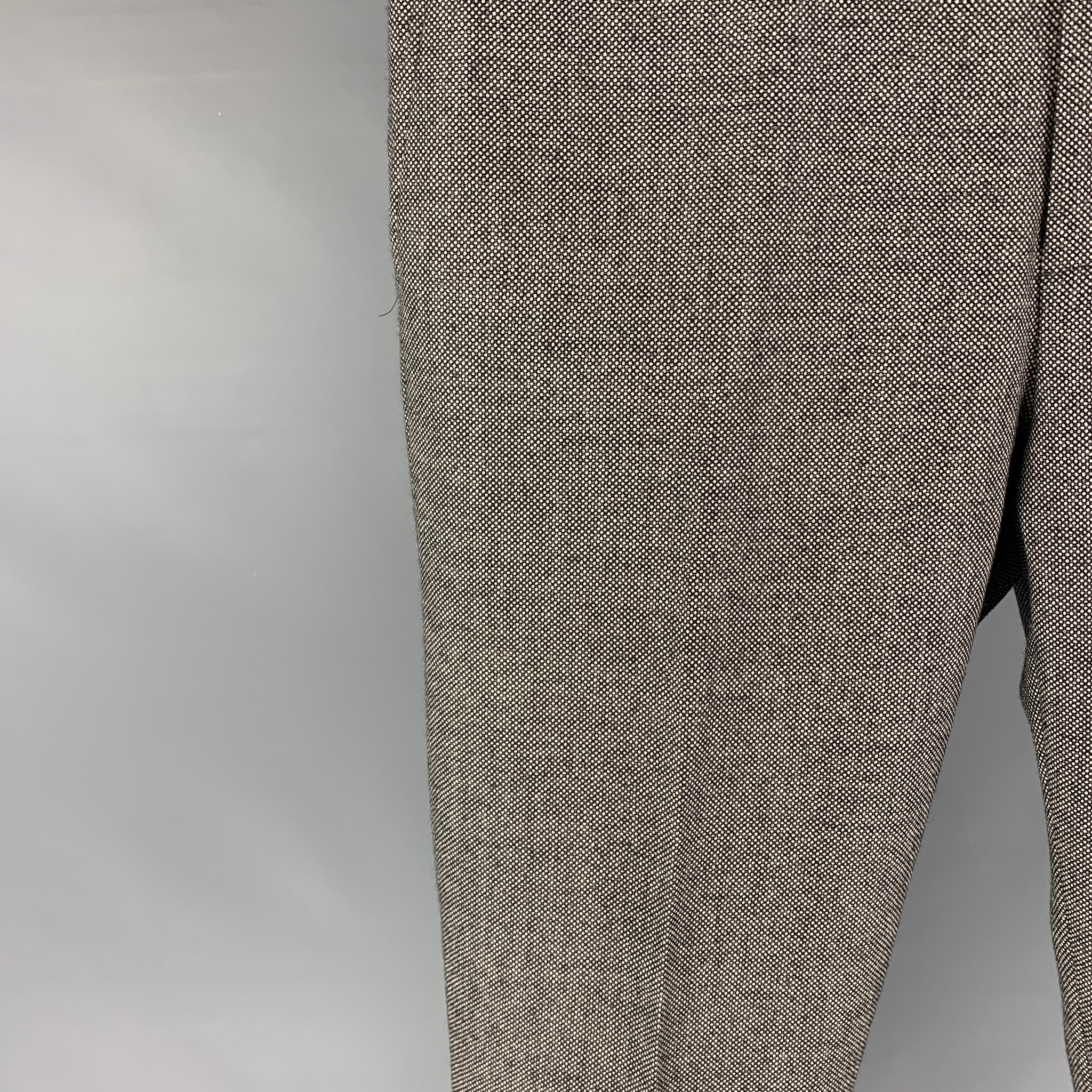 SUITSUPPLY Size 32 Black White Nailhead Wool Zip Fly Dress Pants - Image 2