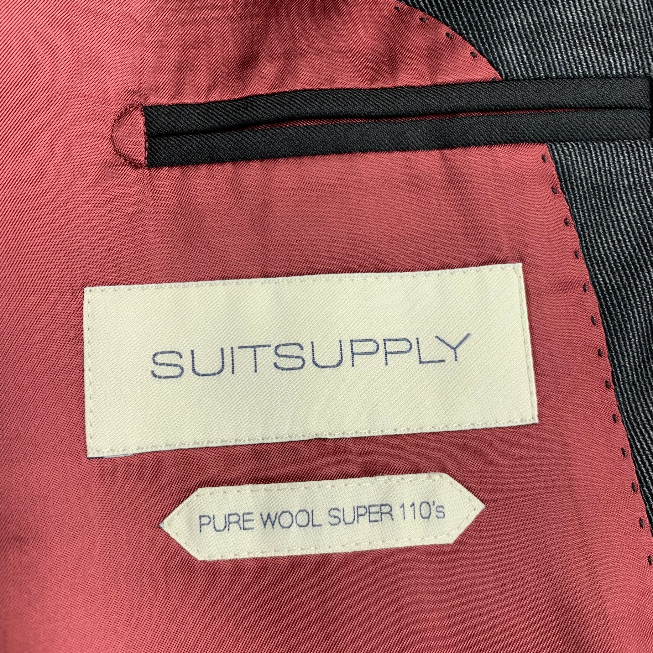 SUITSUPPLY Size 46 Black Wool Tuxedo Sport Coat - Image 6
