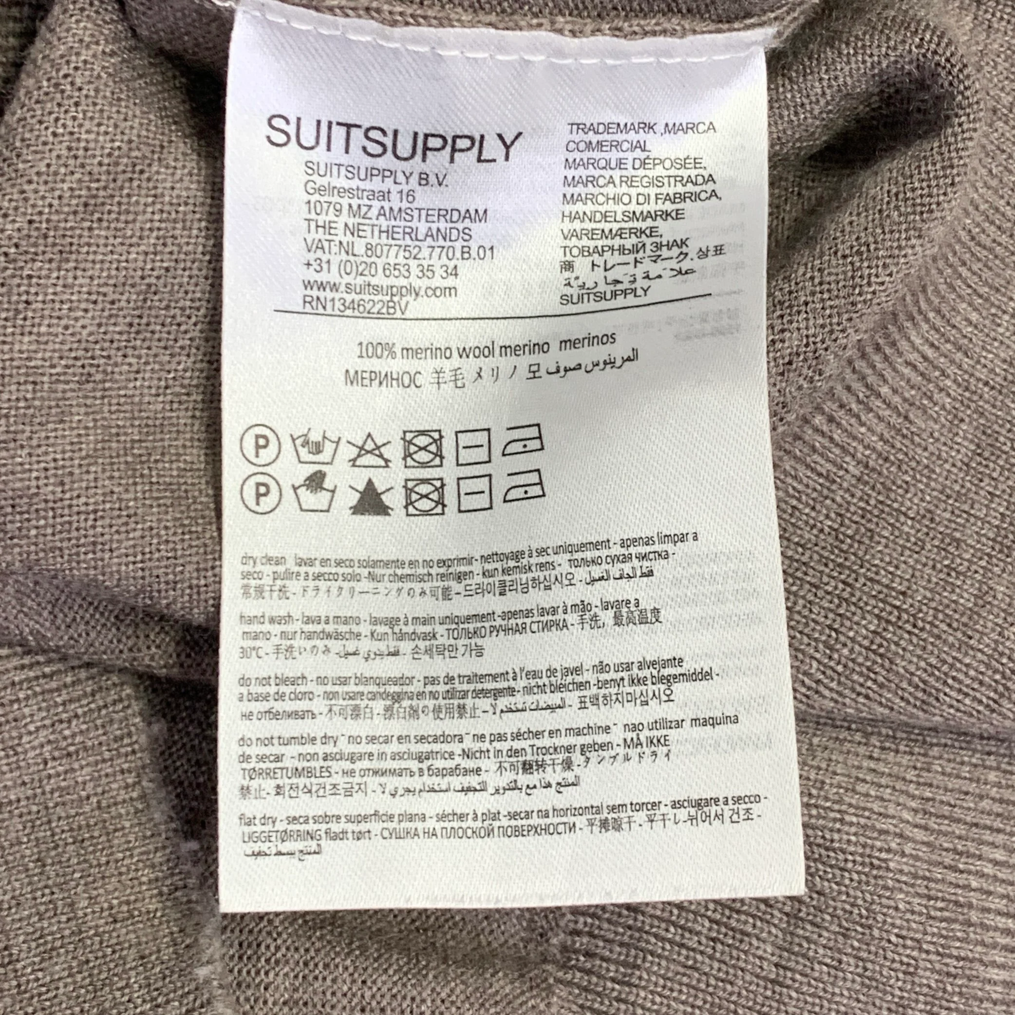 SUITSUPPLY Size XL Brown Heather Knit Merino Wool Jersey Crew Neck T-shirt - Image 5