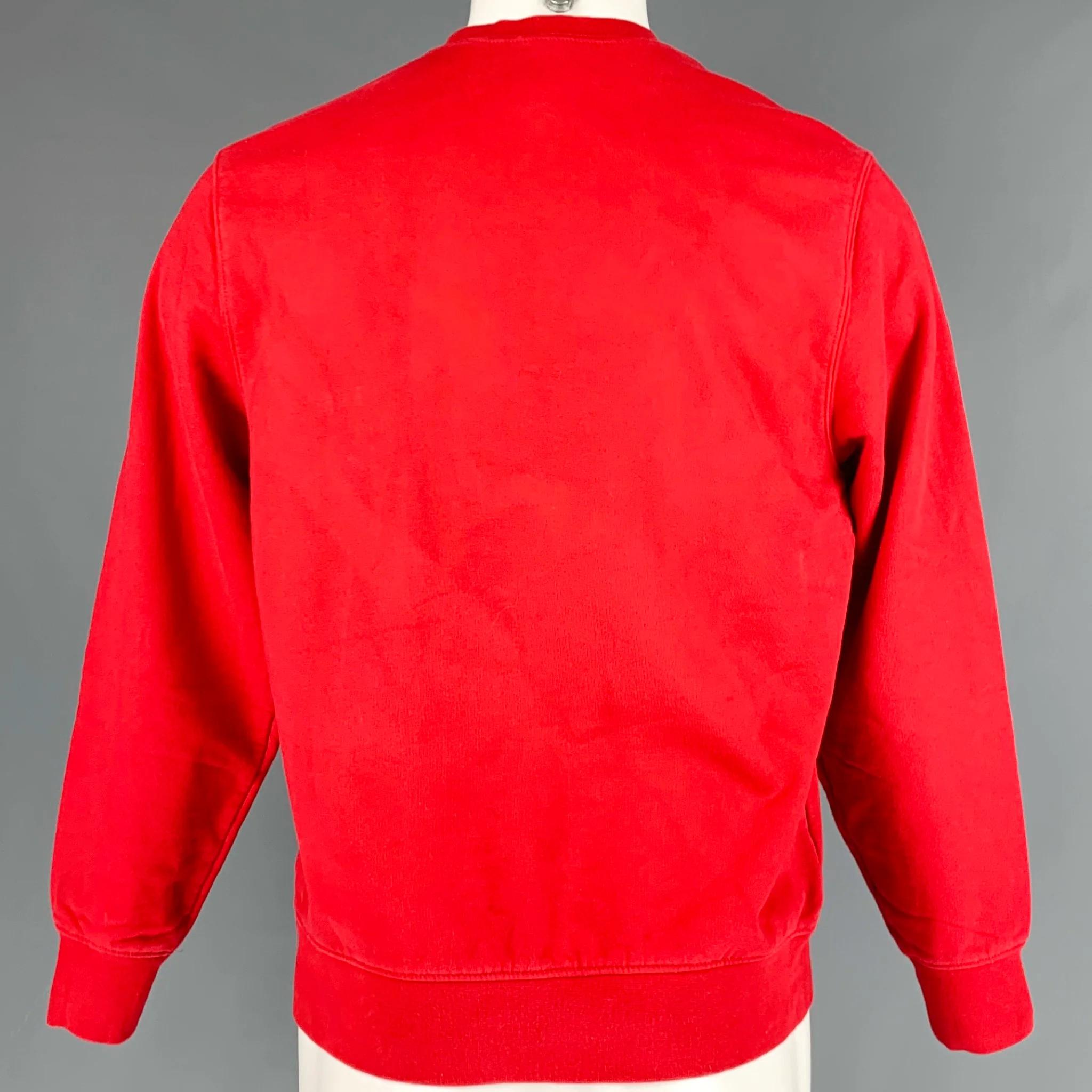 SUPREME Size S Red Logo Cotton Crew-Neck Sweatshirt - Image 4