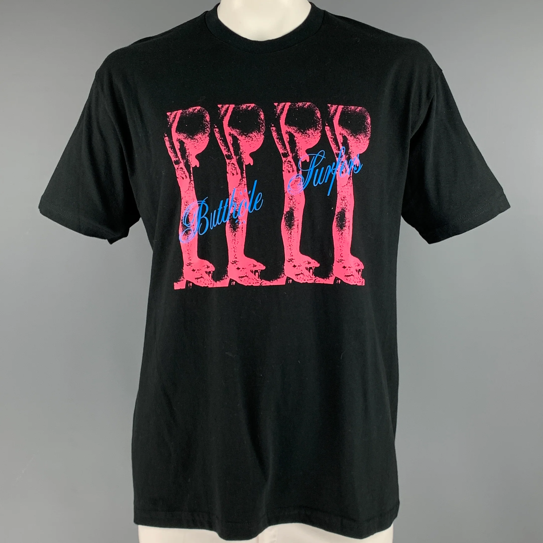SUPREME SS21 Size L Black Rock Concert Cotton Crew-Neck T-shirt