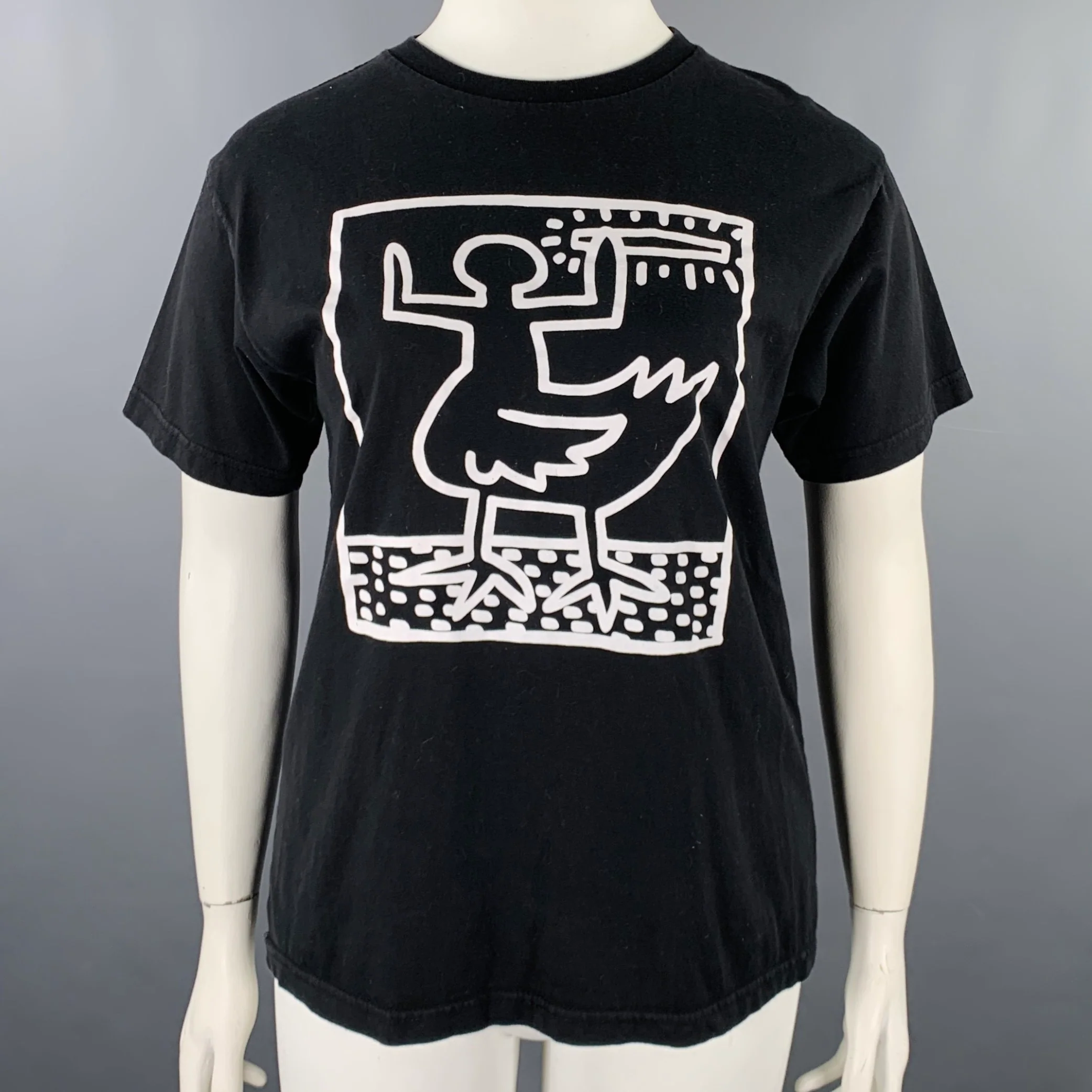 SUPREME x MALCOLM McLAREN Size L Black White Cotton Keith Haring T-Shirt