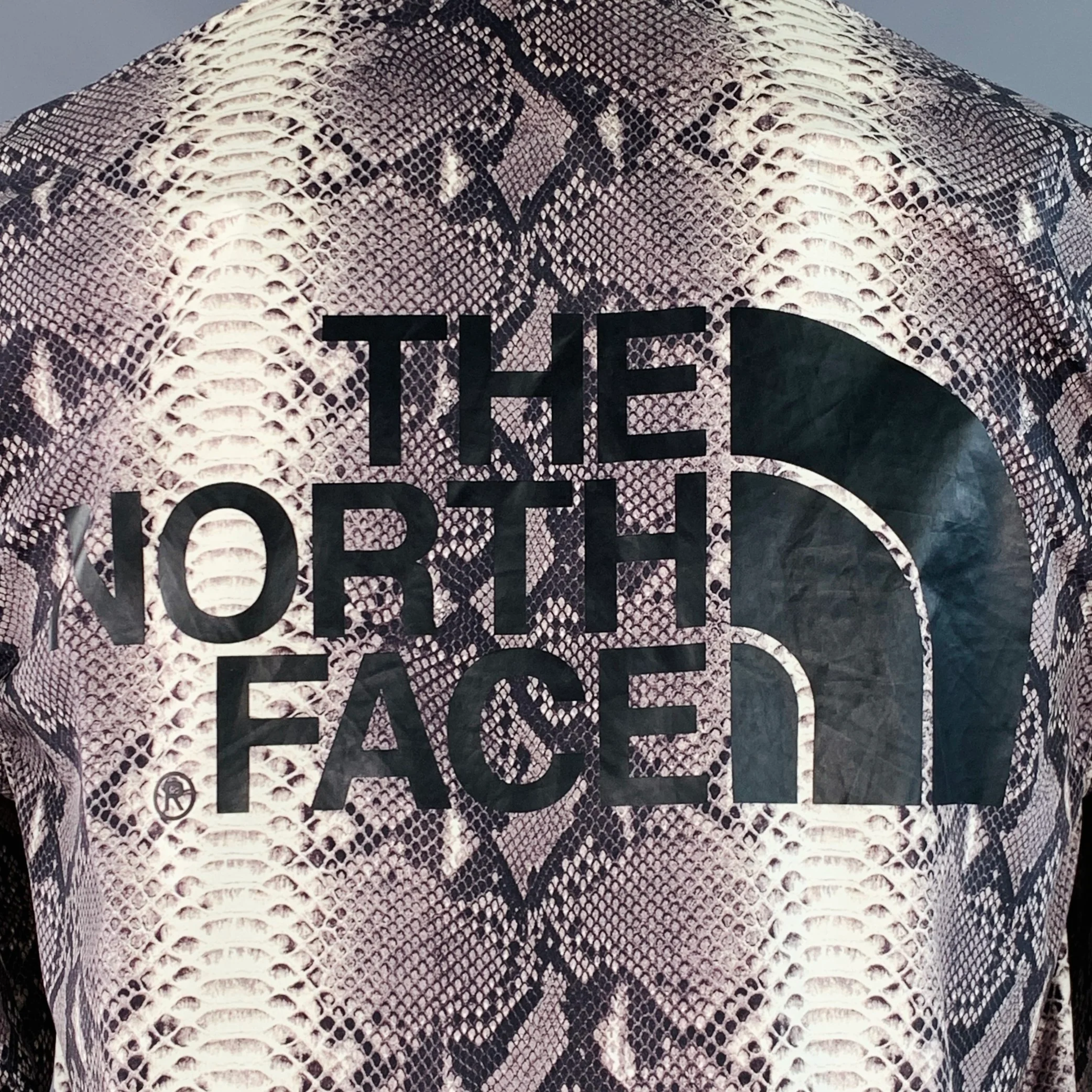 SUPREME x THE NORTH FACE Size M Grey Black White Snake Print Nylon Shirt Jacket - Image 6