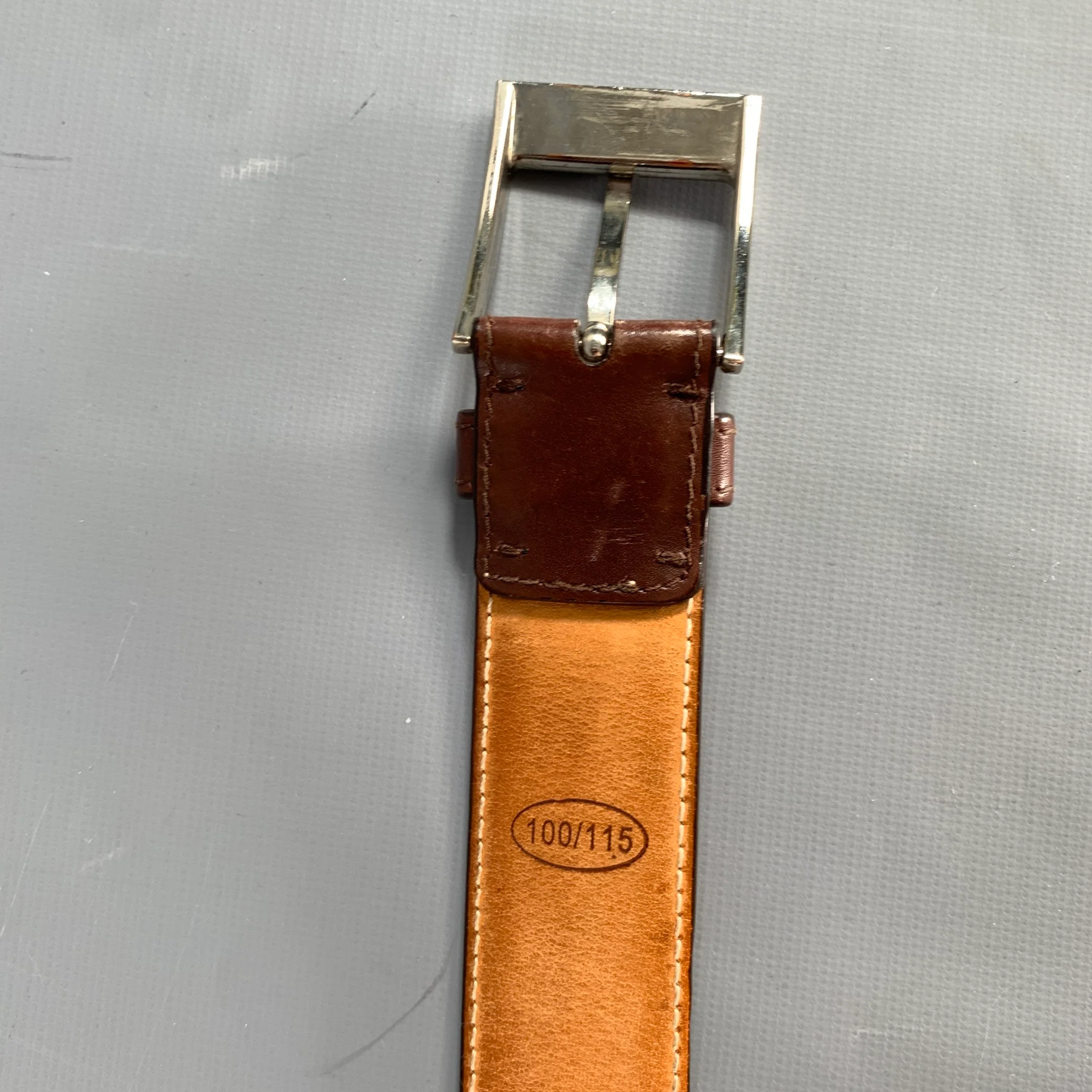 SUTOR MANTELLASSI Size 38 Brown Distressed Leather Belt - Image 6