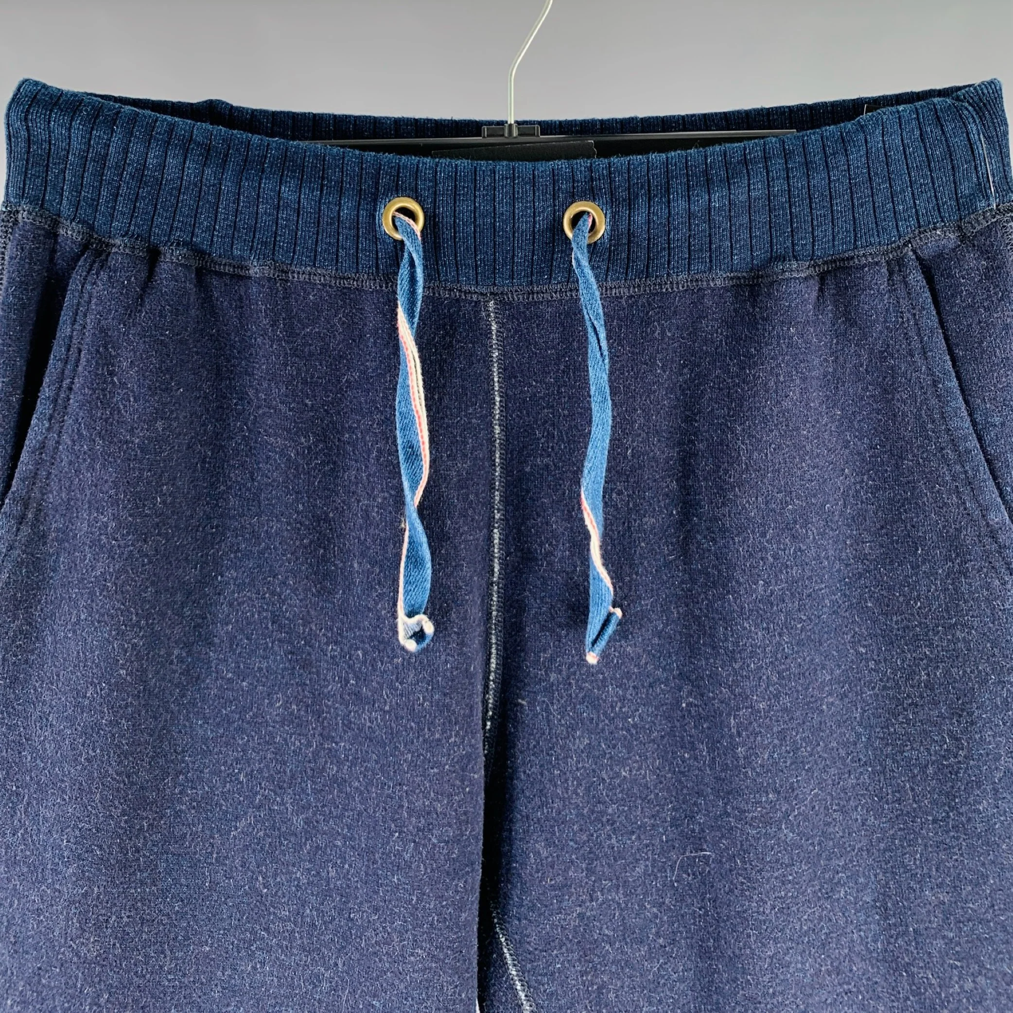 SYOAIYA Size M Blue Indigo Cotton Blend Sweatpants Casual Pants - Image 2