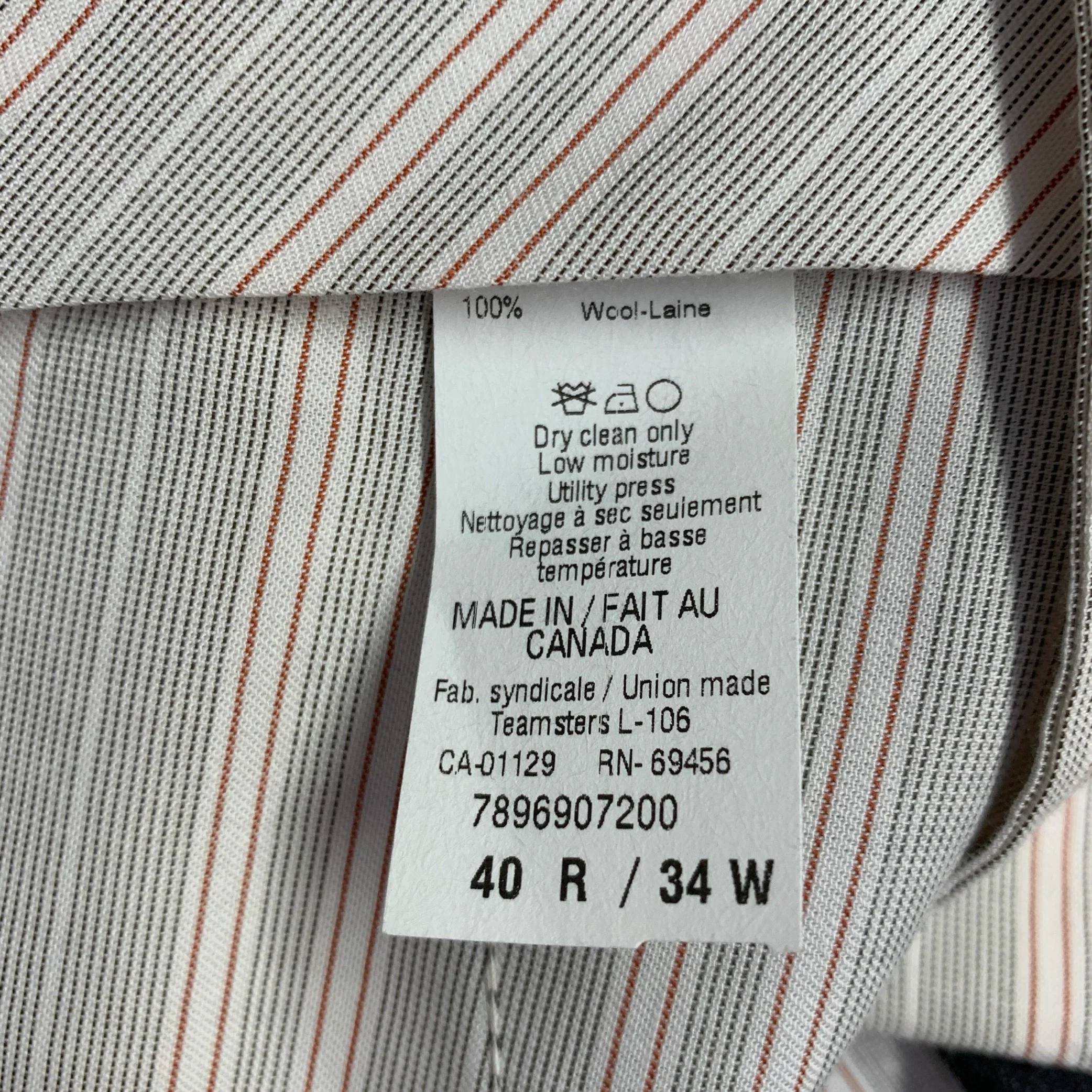 TAILO RED Size 40 Grey Wool Single Breasted Suit - Image 12