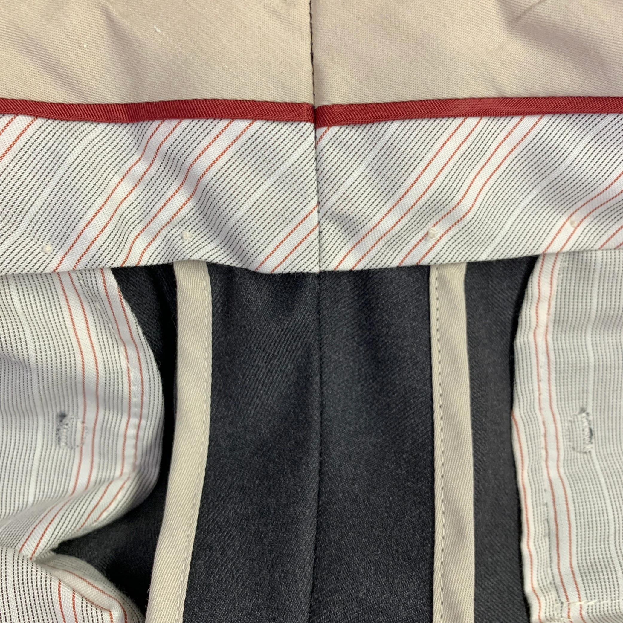 TAILO RED Size 40 Grey Wool Single Breasted Suit - Image 13