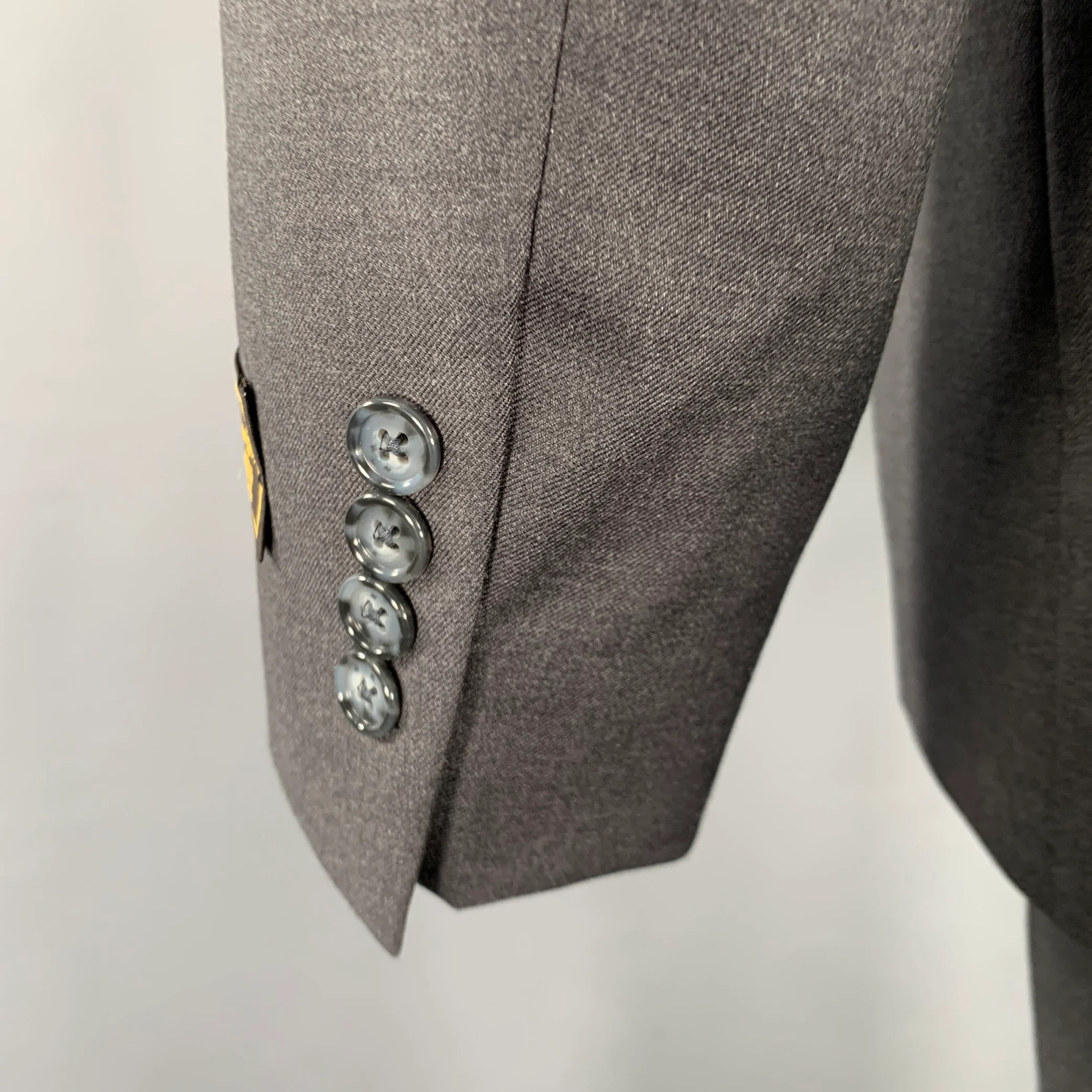 TAILO RED Size 40 Grey Wool Single Breasted Suit - Image 6