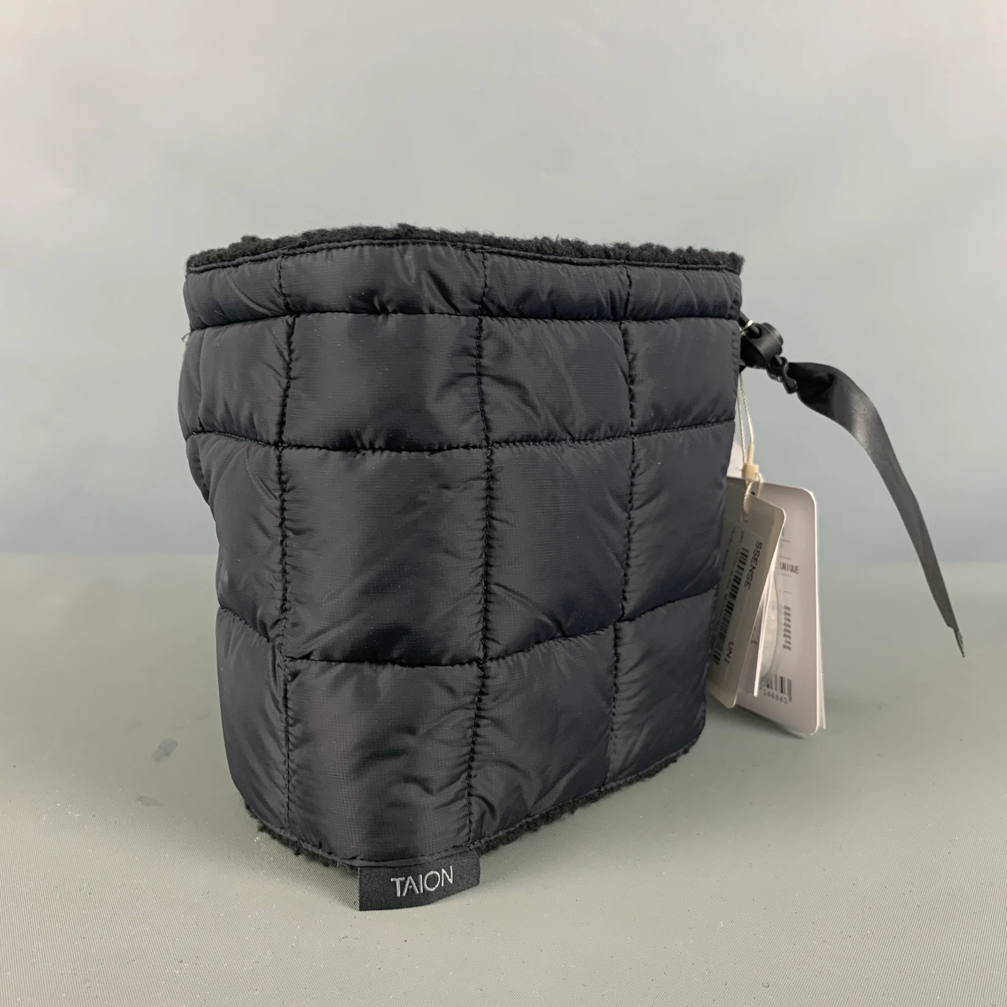 TAION Black Quilted Nylon Scarves - Image 2