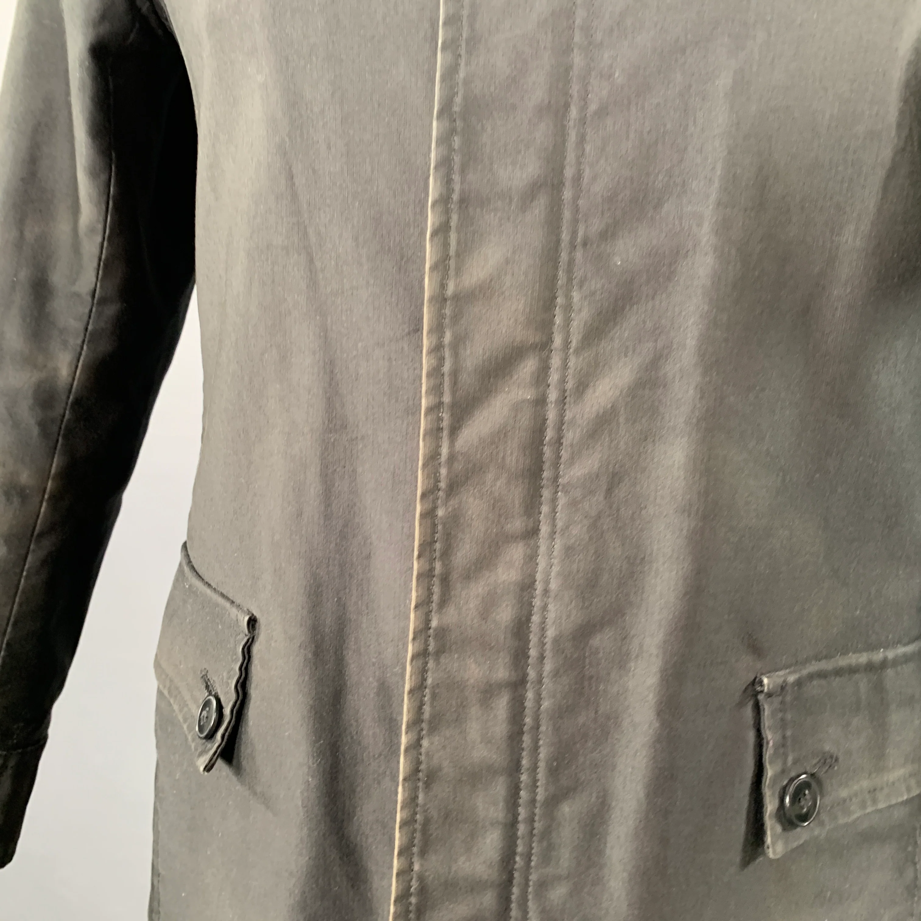 TAKEO KIKUCHI Size L Black Cotton Zip Up Coat - Image 5