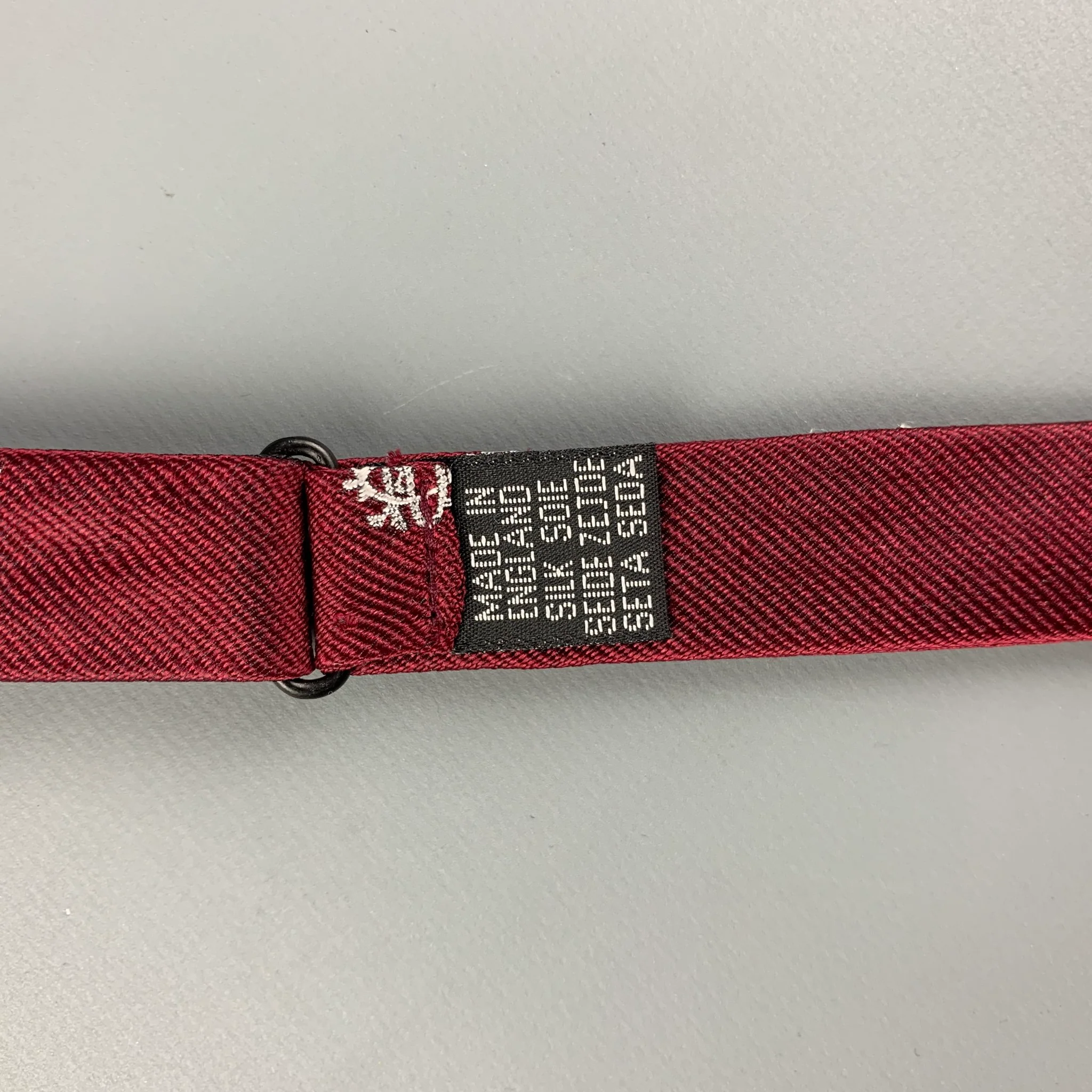 TALLY HO Burgundy Print Silk Tie - Image 3