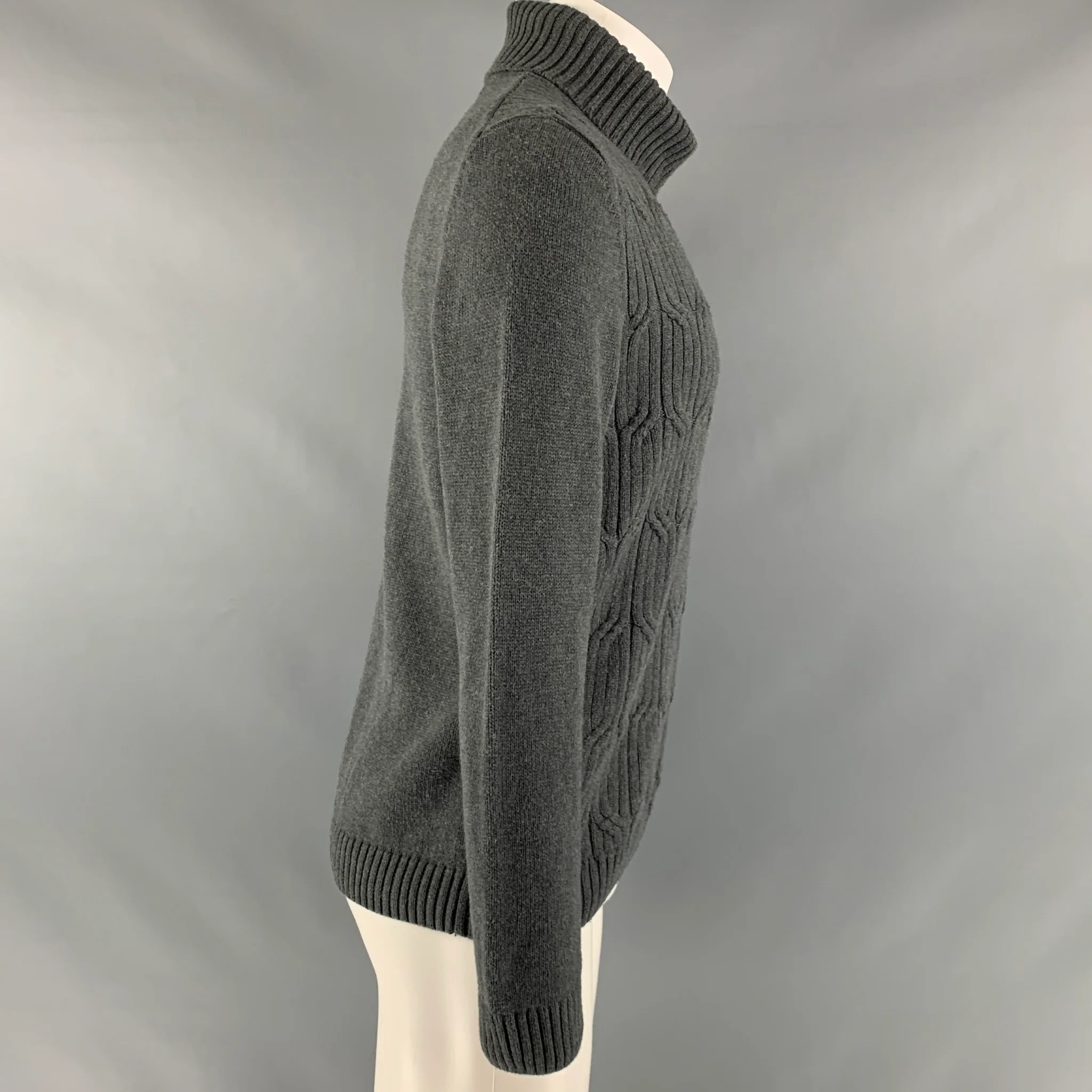 TASSO ELBA Size M Grey Knit Turtleneck Sweater - Image 2