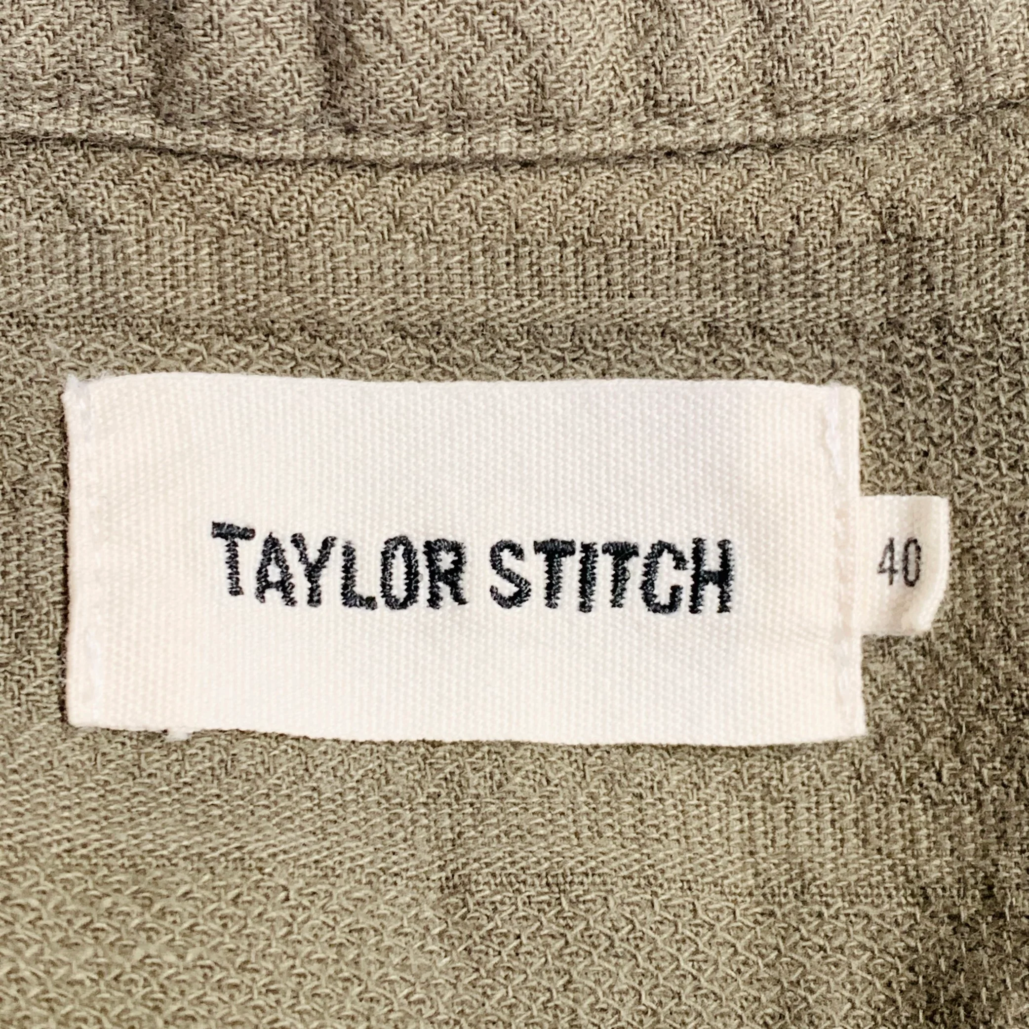 TAYLOR STITCH Size 40 Green Olive Stripe Organic Cotton Short Sleeve Shirt - Image 8