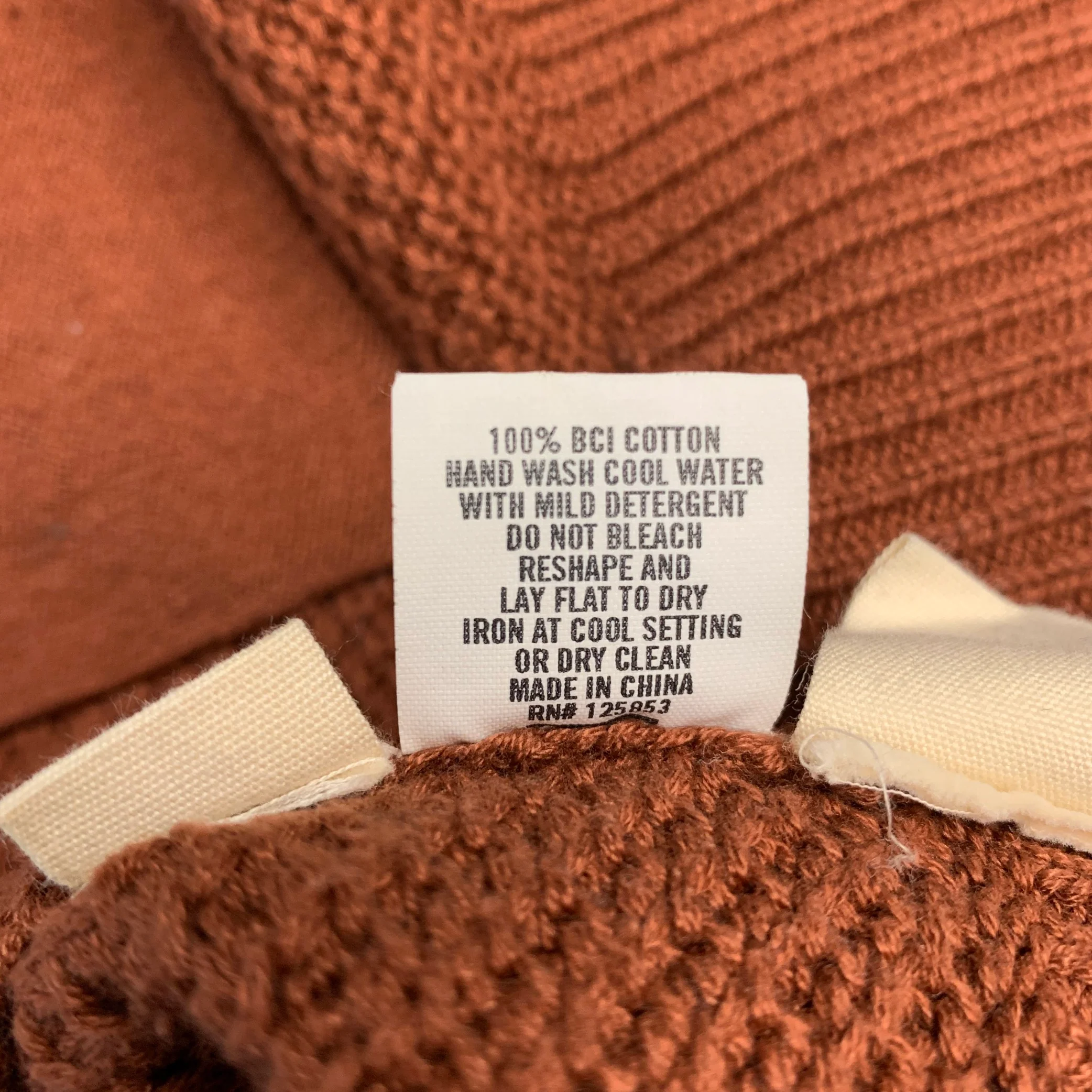 TAYLOR STITCH Size M Orange Rust Knit Cotton Shawl Collar Cardigan - Image 8