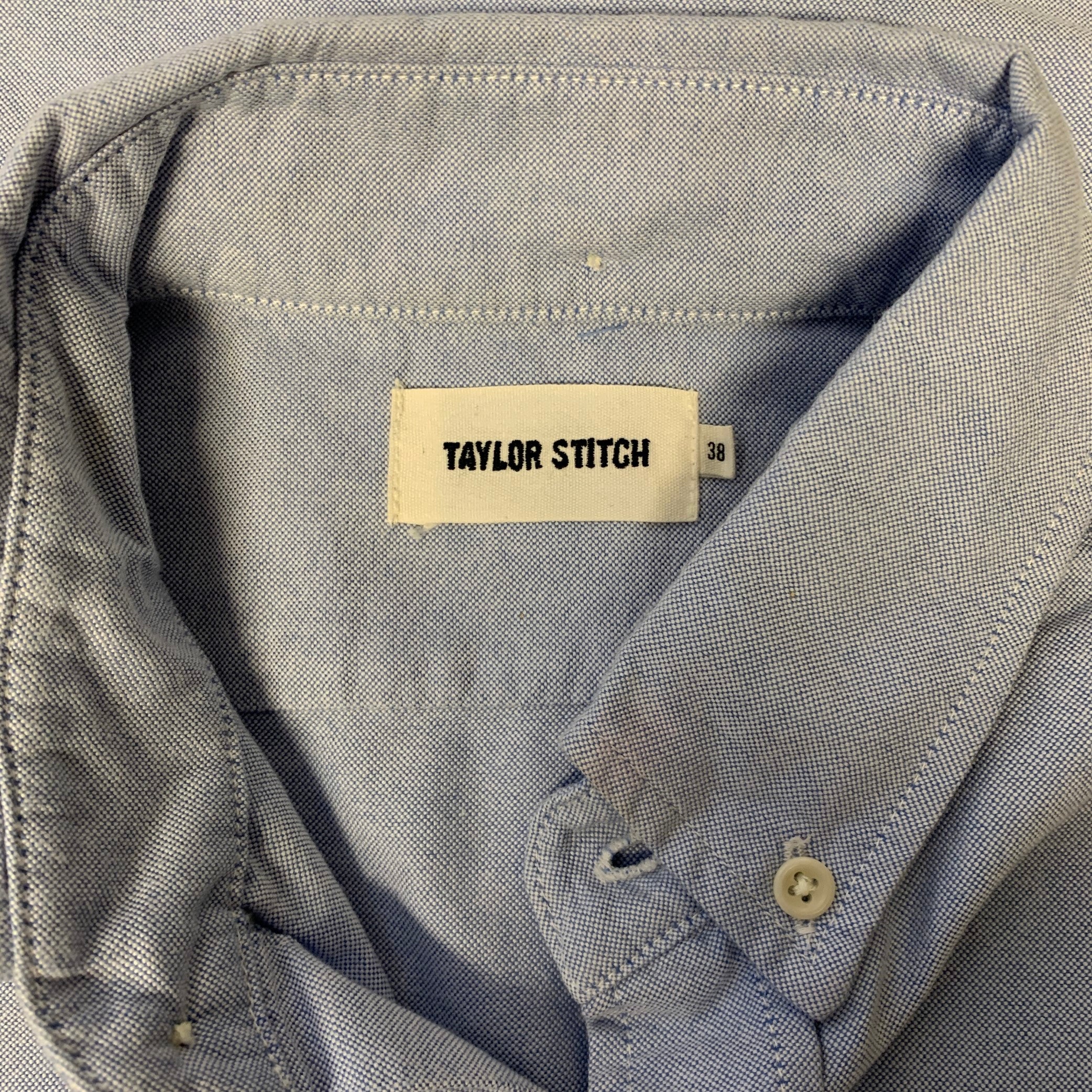 TAYLOR STITCH Size S Blue Heather Cotton Button Down Short Sleeve Shirt - Image 6