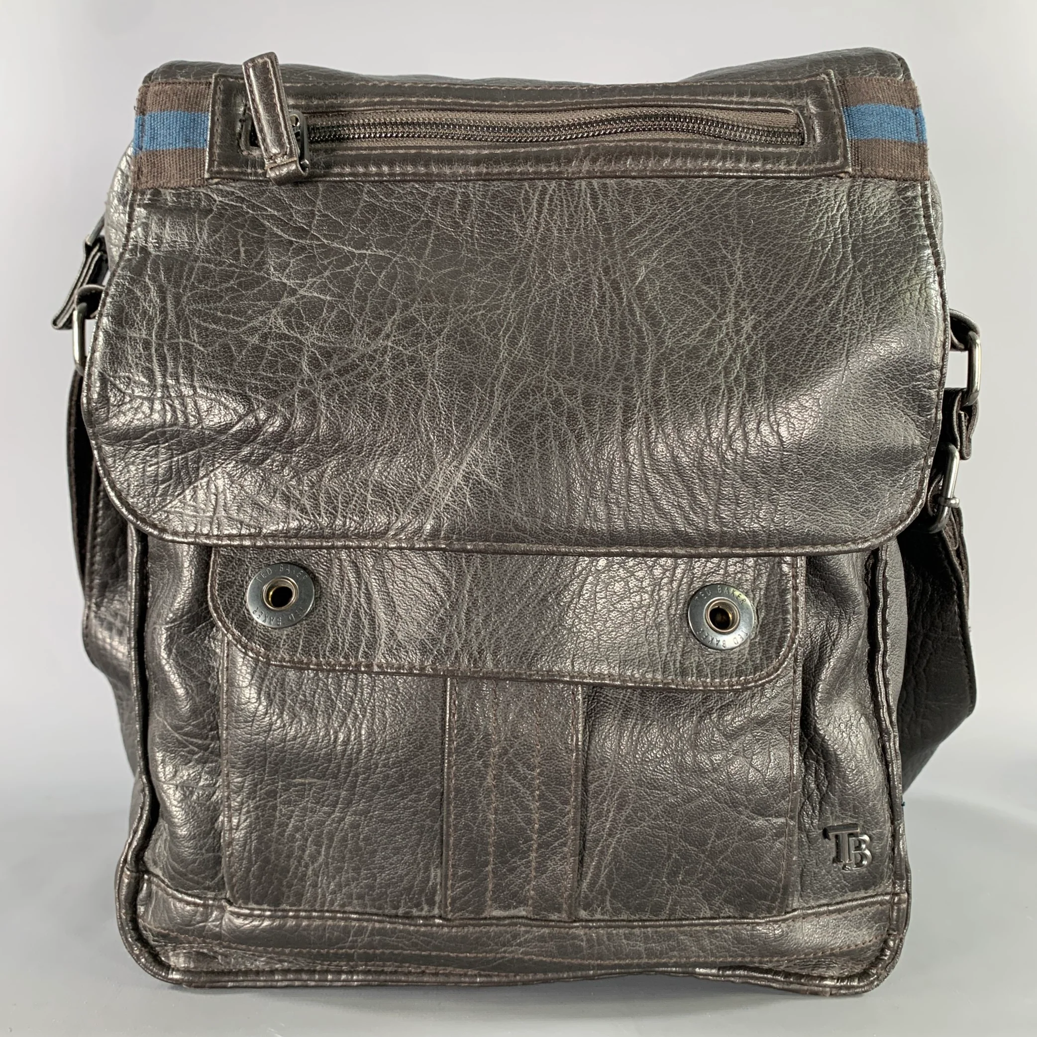 TED BAKER Black Crackled Polyvinyl Handbag
