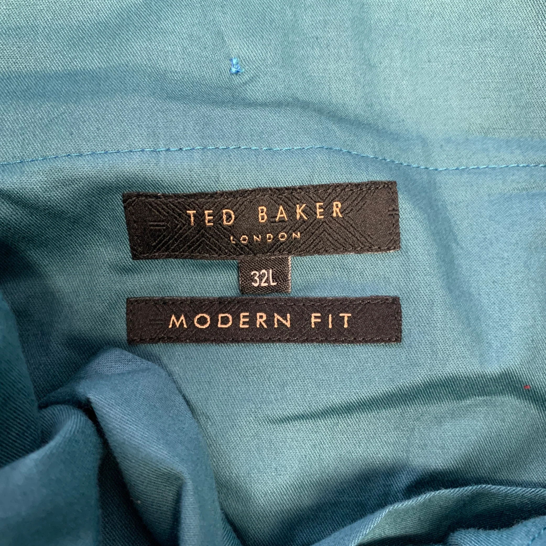 TED BAKER Size 32 Blue Wool Zip Fly Dress Pants - Image 3