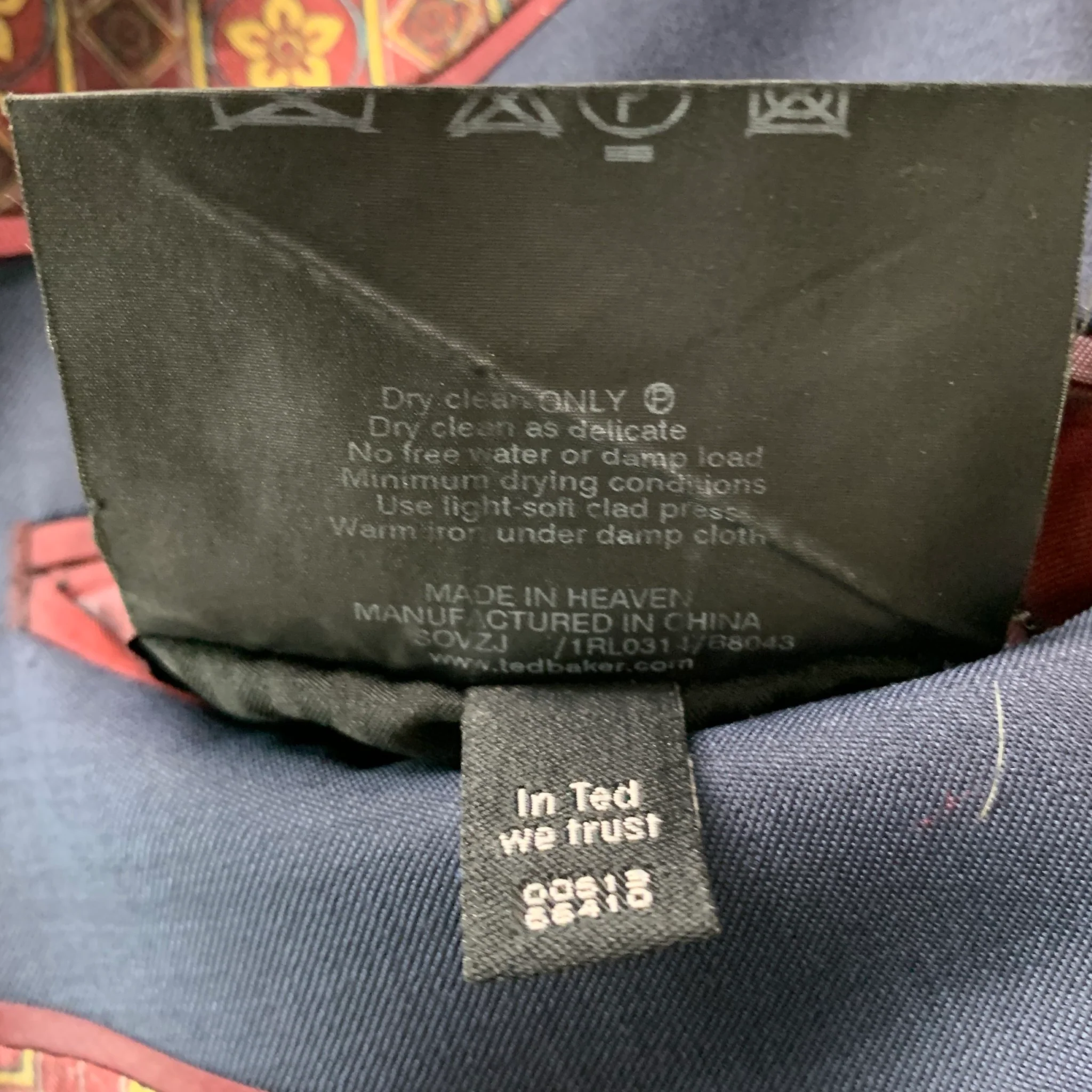 TED BAKER Size 38 Navy Wool Notch Lapel Suit - Image 8