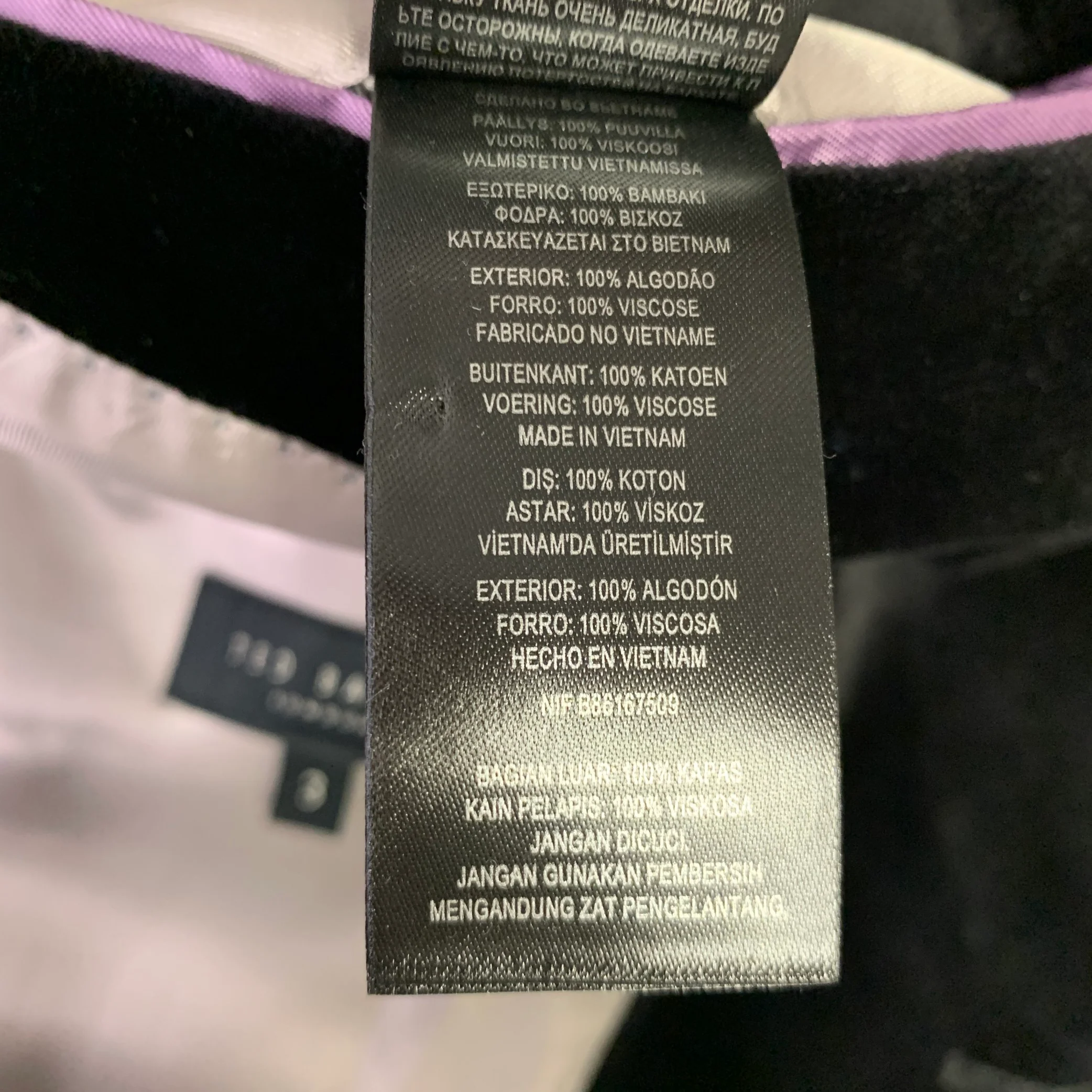 TED BAKER Size 40 Long Black Velvet Cotton Peak Lapel Sport Coat - Image 9