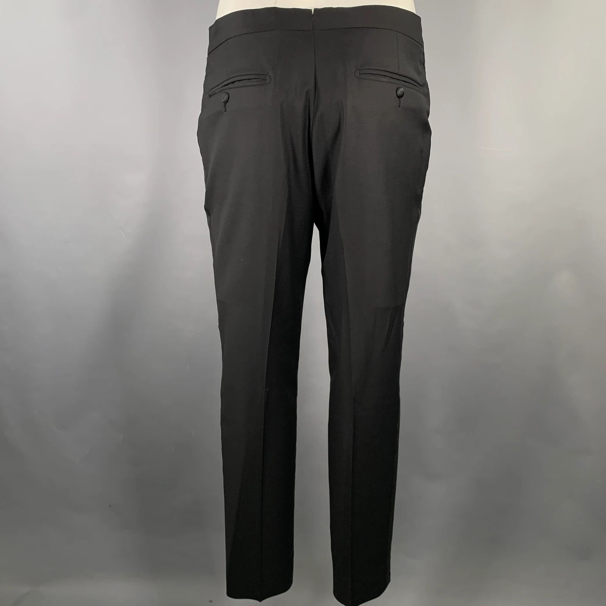 TED BAKER Size 40S Black Wool Mohair Tuxedo Suit - Image 6