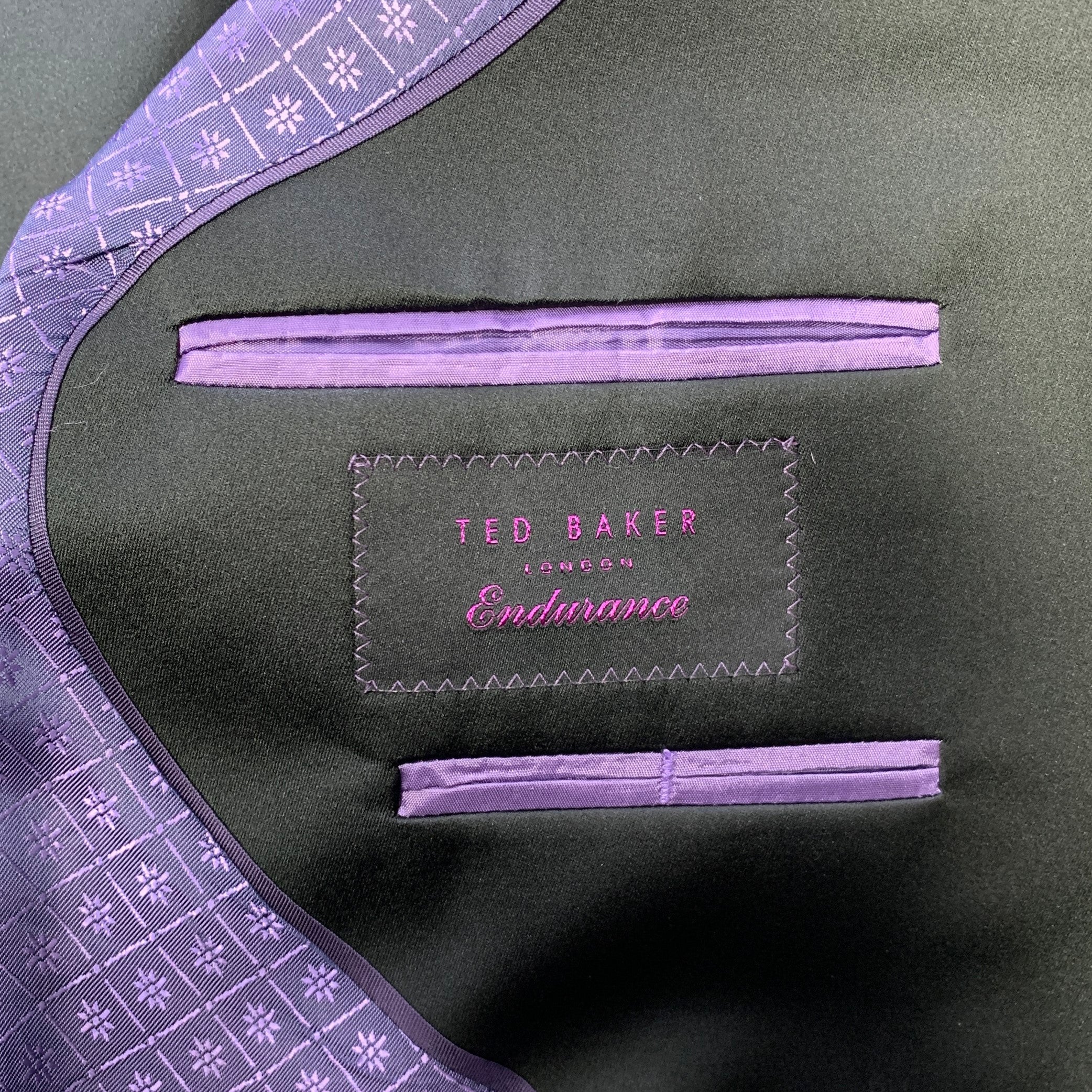 TED BAKER Size 40S Black Wool Mohair Tuxedo Suit - Image 7