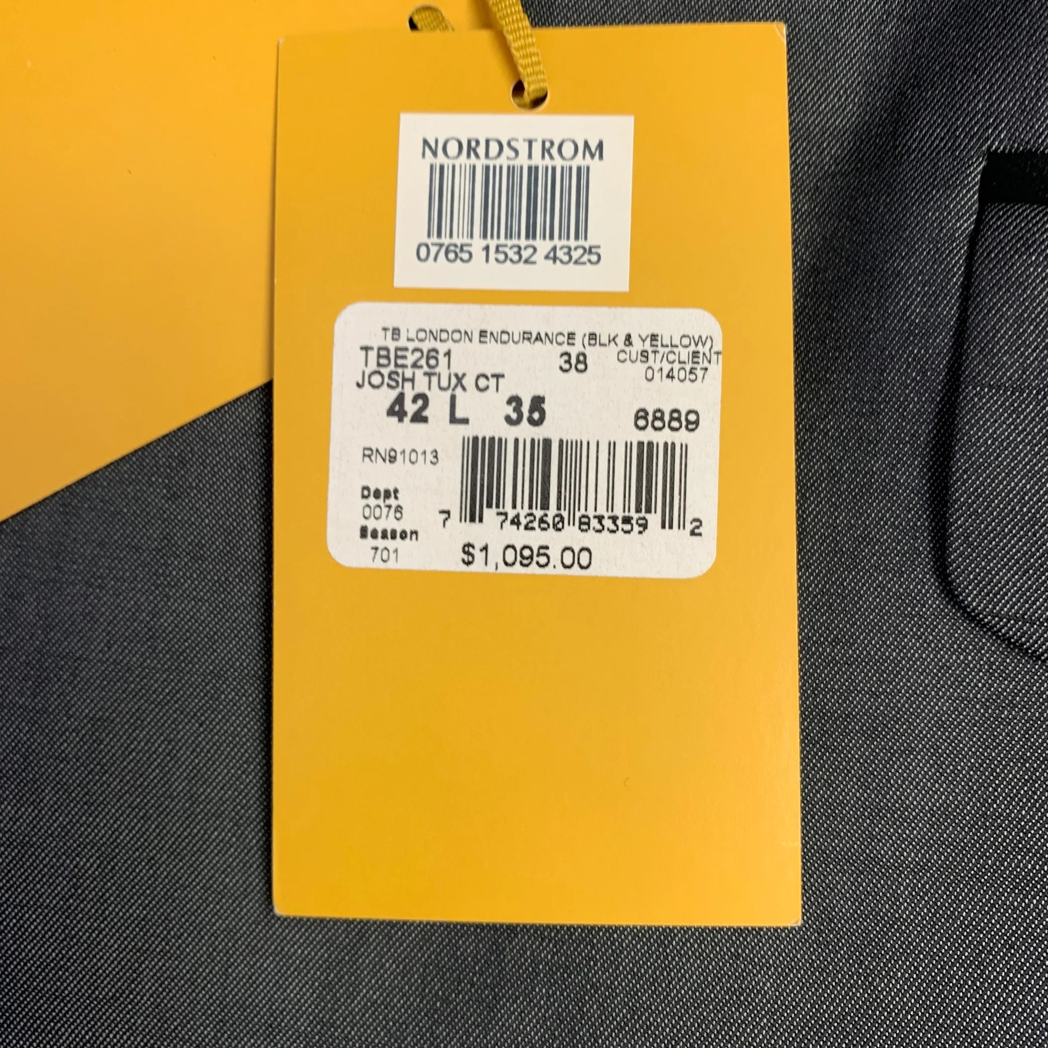 TED BAKER Size 42 Long Grey Black Wool Mohair Shawl Collar Sport Coat - Image 7