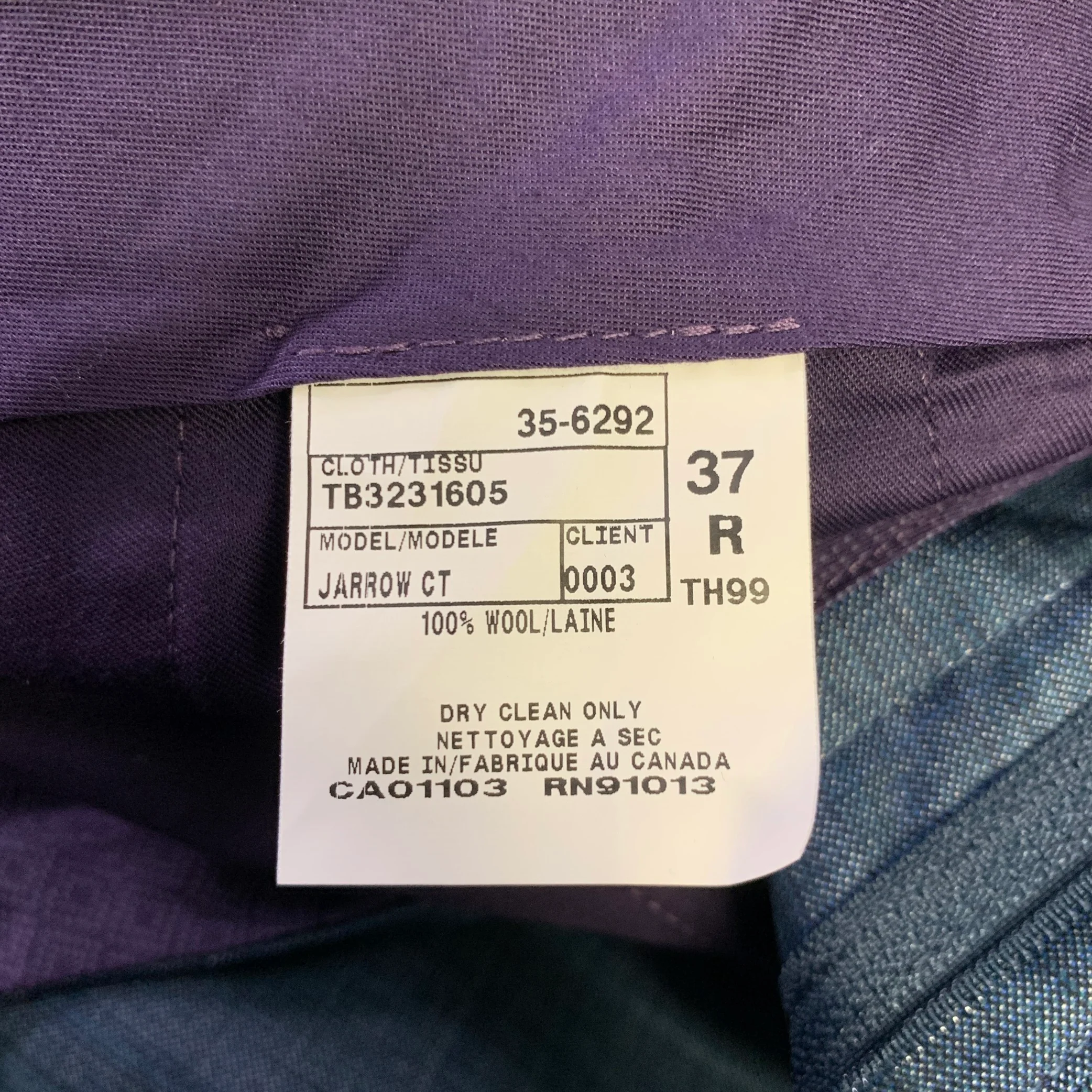TED BAKER Size 44 Blue Purple Wool Suit - Image 10