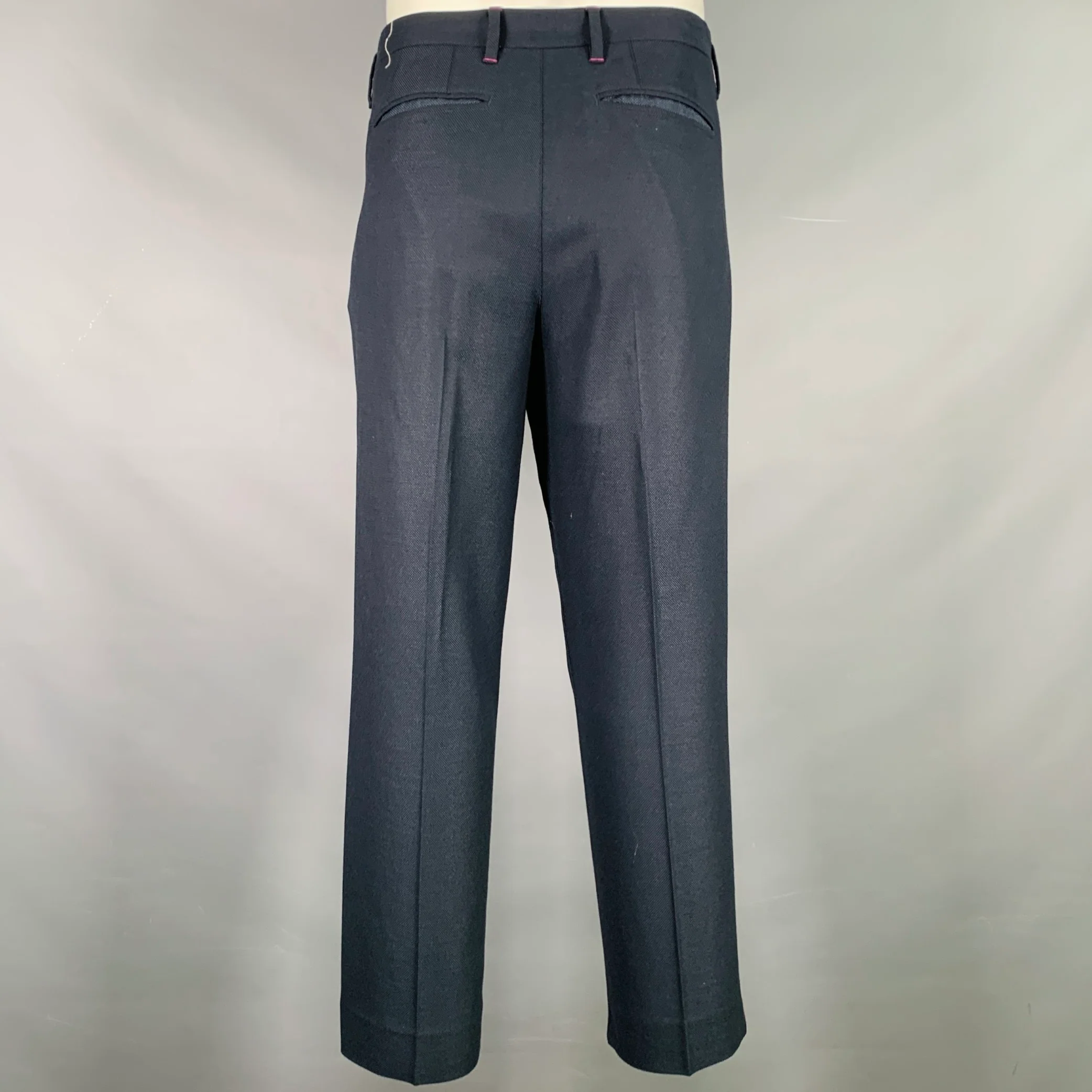 TED BAKER Size 46 Navy Pink Contrast Stitch Polyester Blend Suit - Image 5