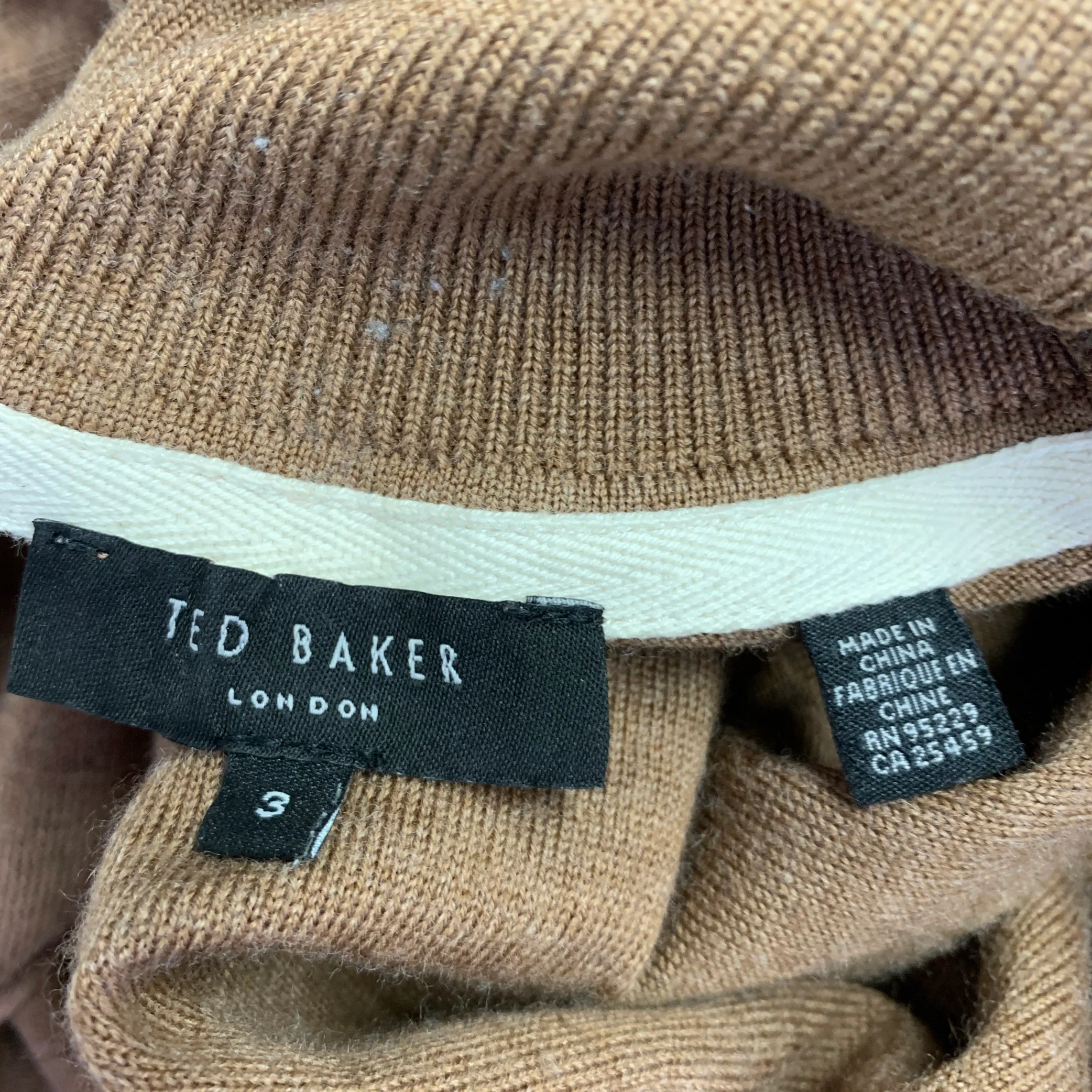 TED BAKER Size M Brown Wool Turtleneck Pullover - Image 6