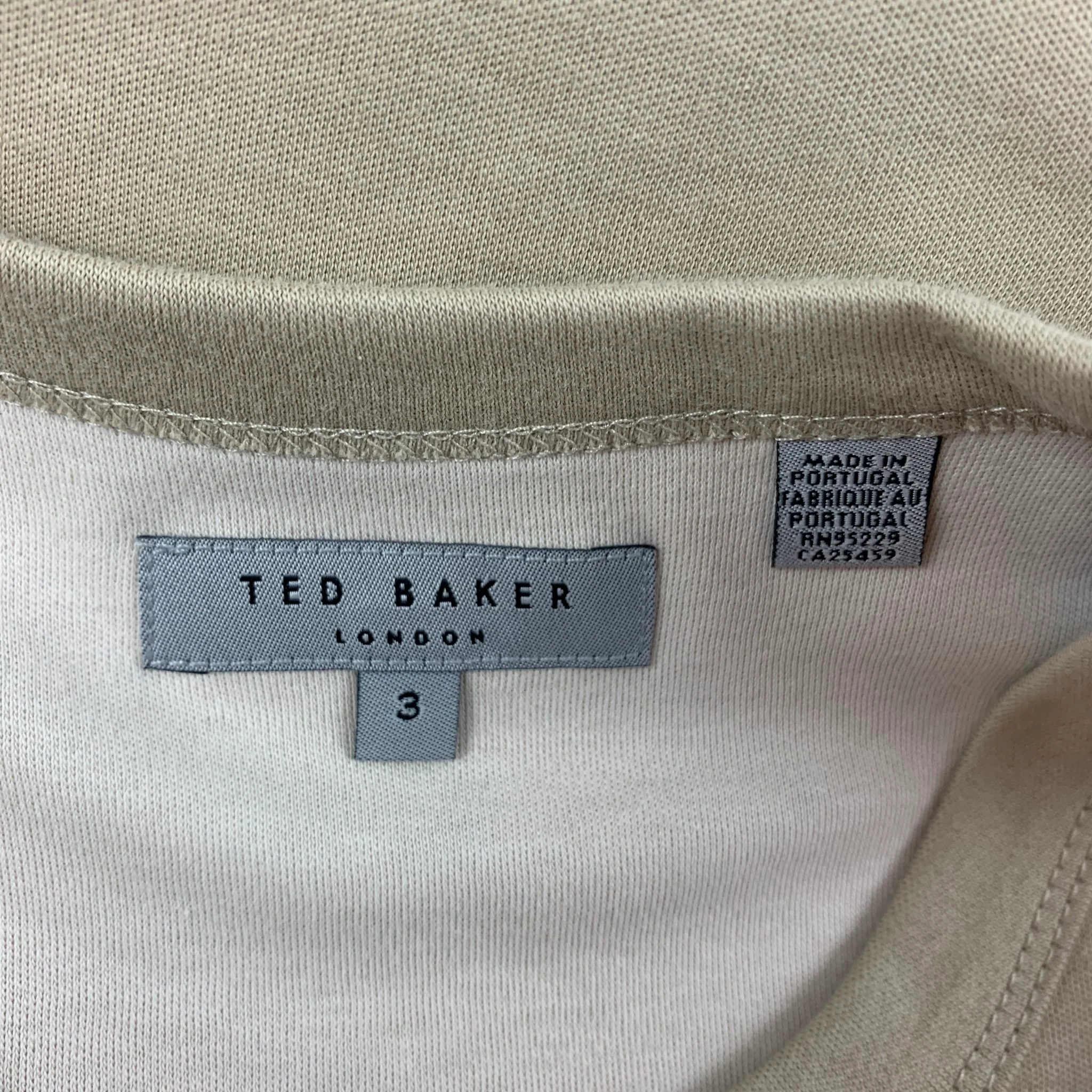 TED BAKER Size M Khaki Cotton Crew-Neck T-shirt - Image 5