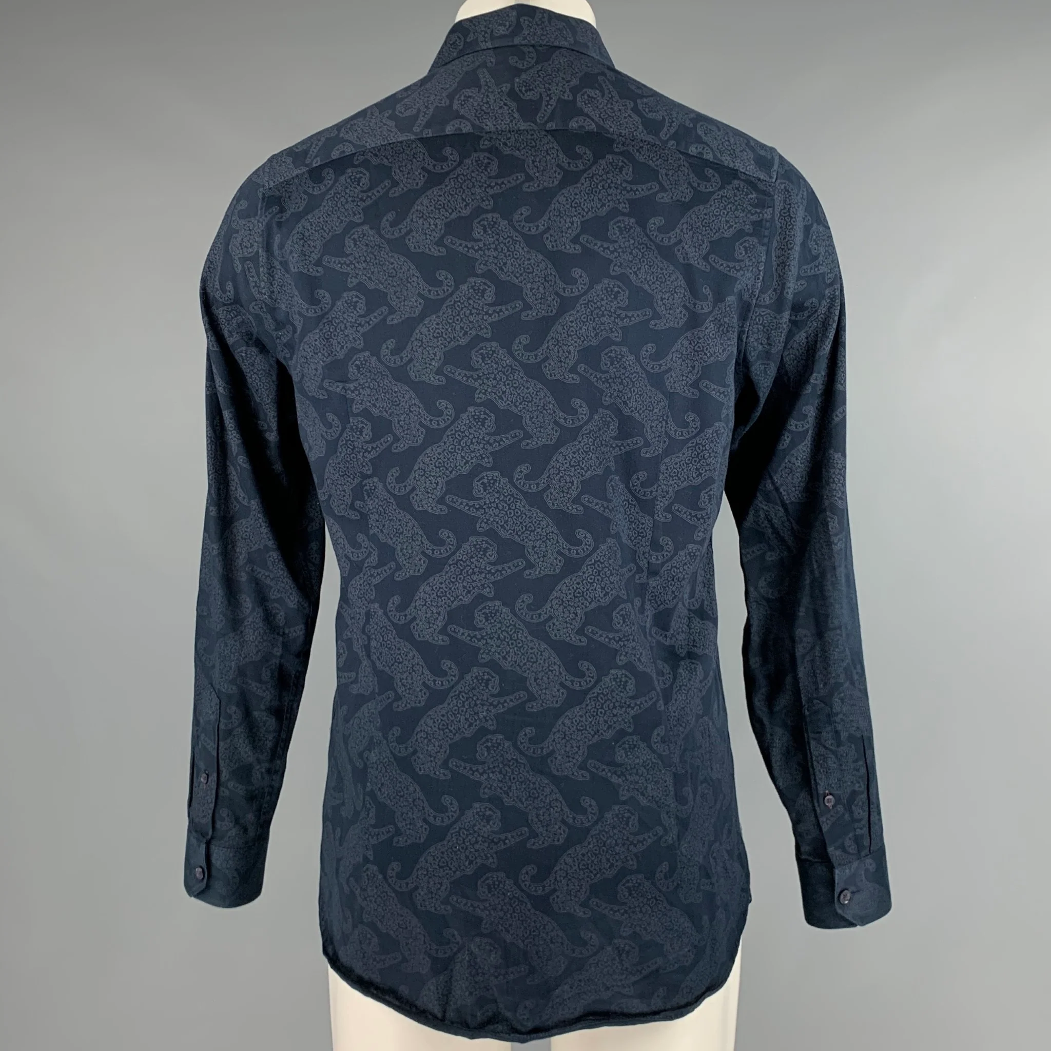 TED BAKER Size M Navy Grey Jaguars Cotton Long Sleeve Shirt - Image 4