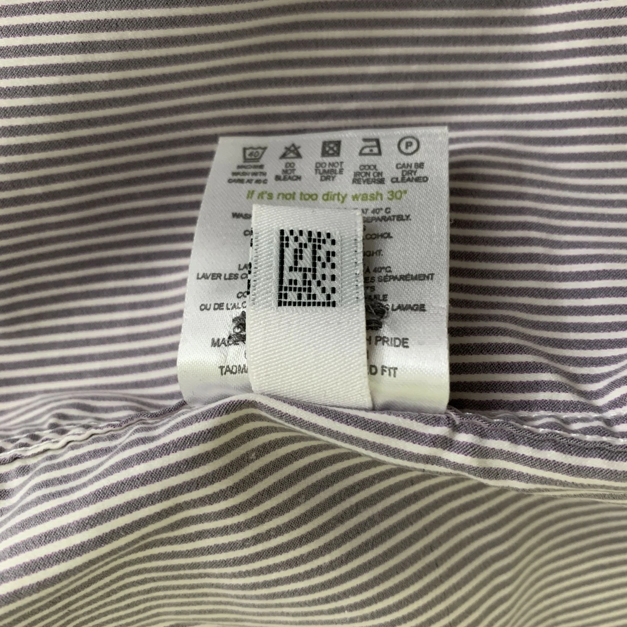 TED BAKER Size M White Purple Stripe Cotton Pointed Collar Long Sleeve Shirt - Image 5
