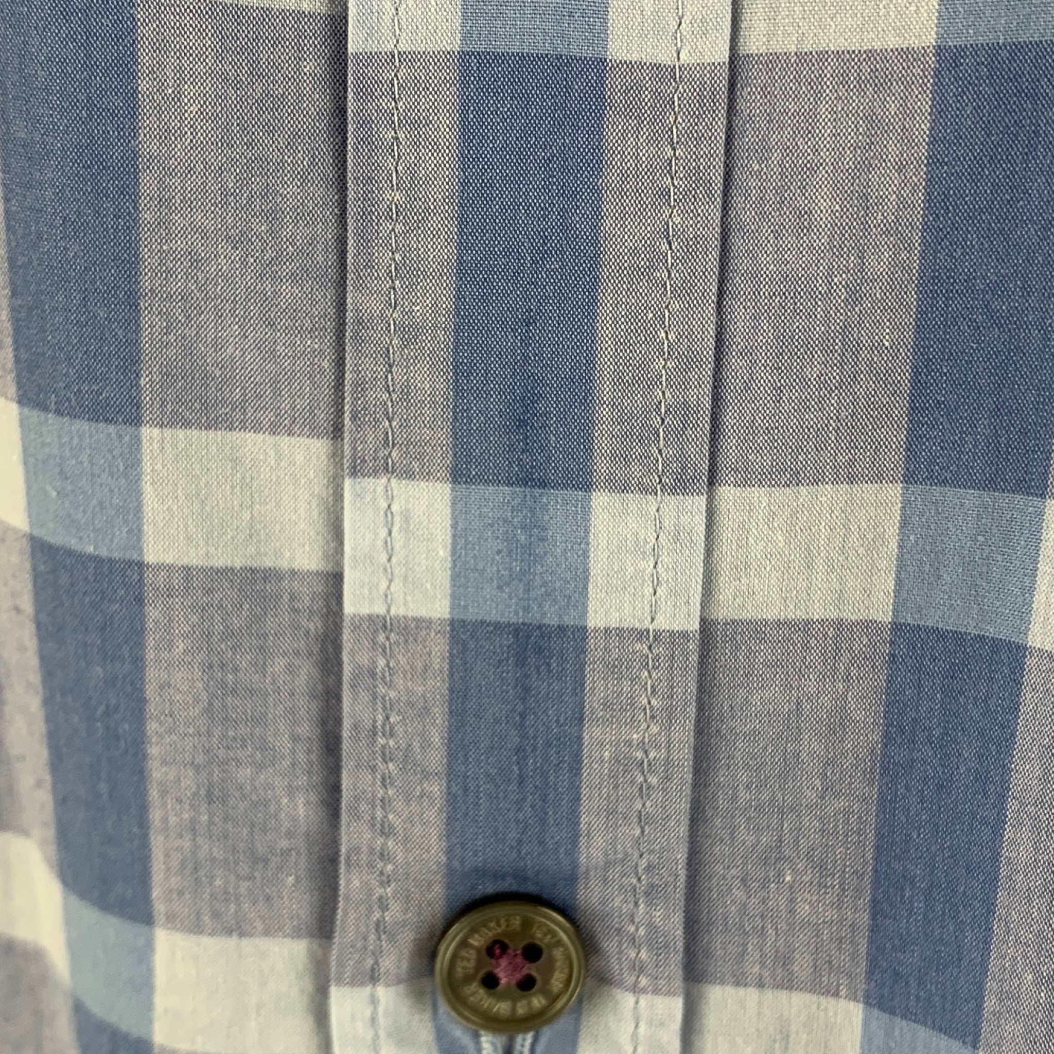 TED BAKER Size S Blue Light Blue Plaid Cotton One Pocket Long Sleeve Shirt - Image 7